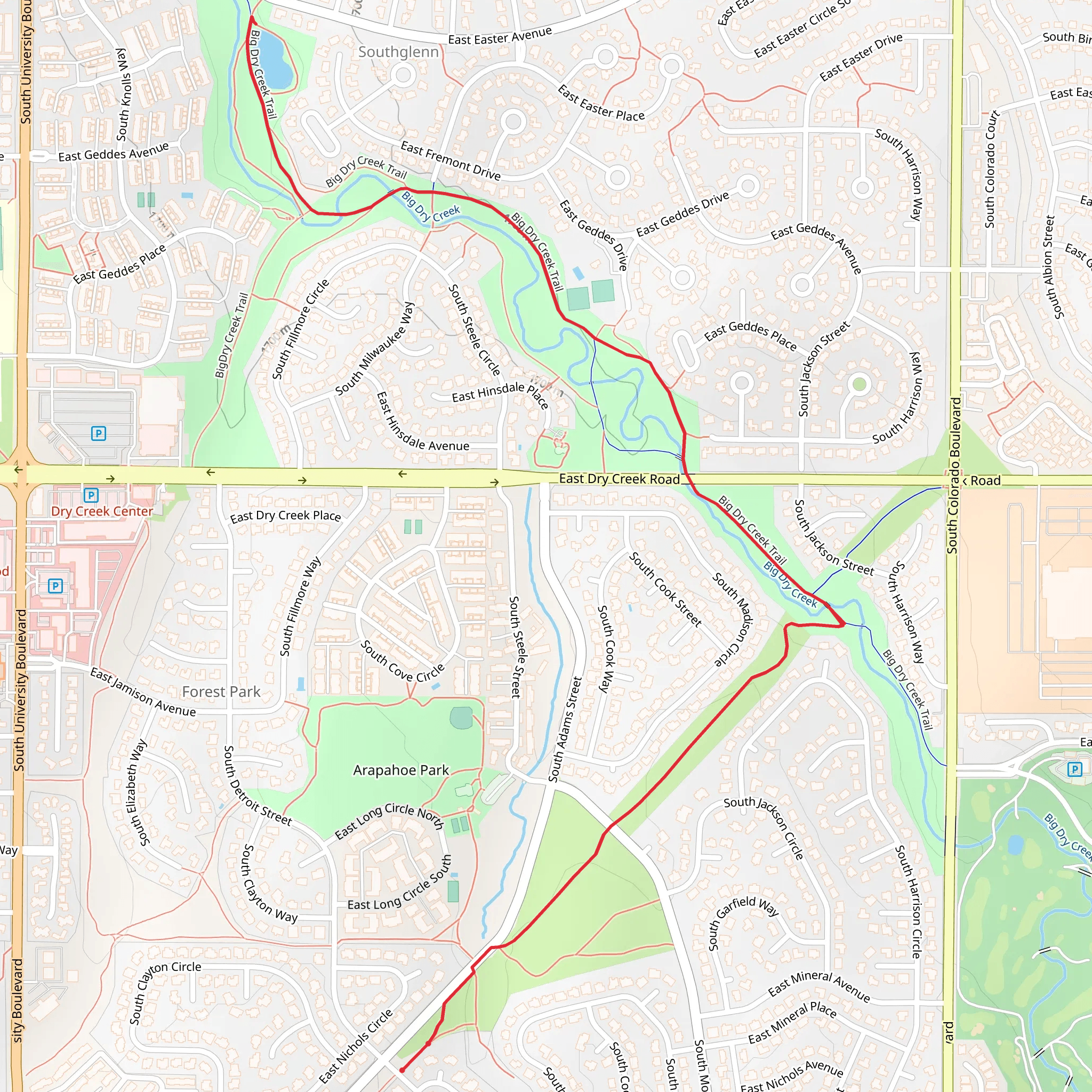 Big dry Creek Trail mobile static map