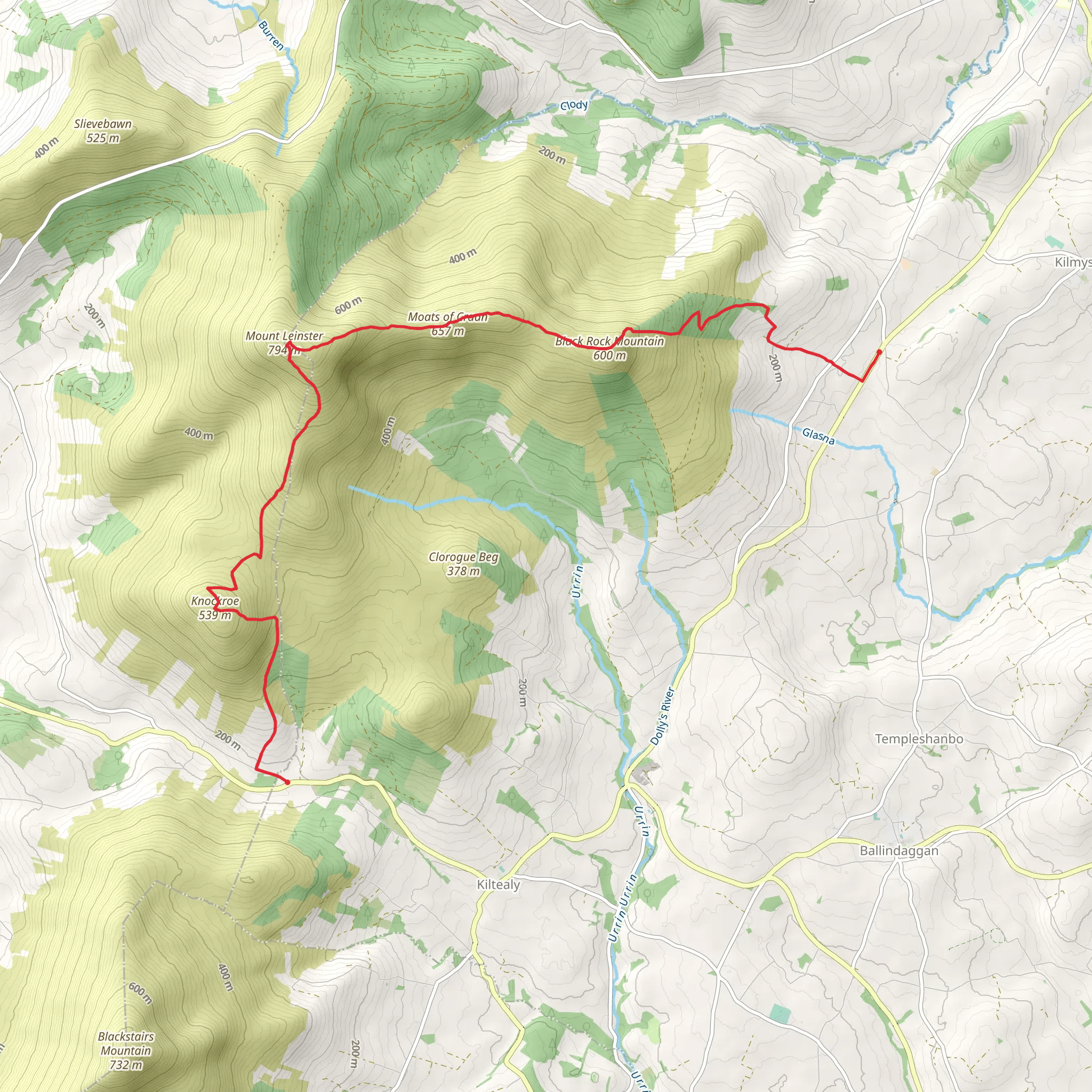 Mount Leinster Ridge Walk mobile static map