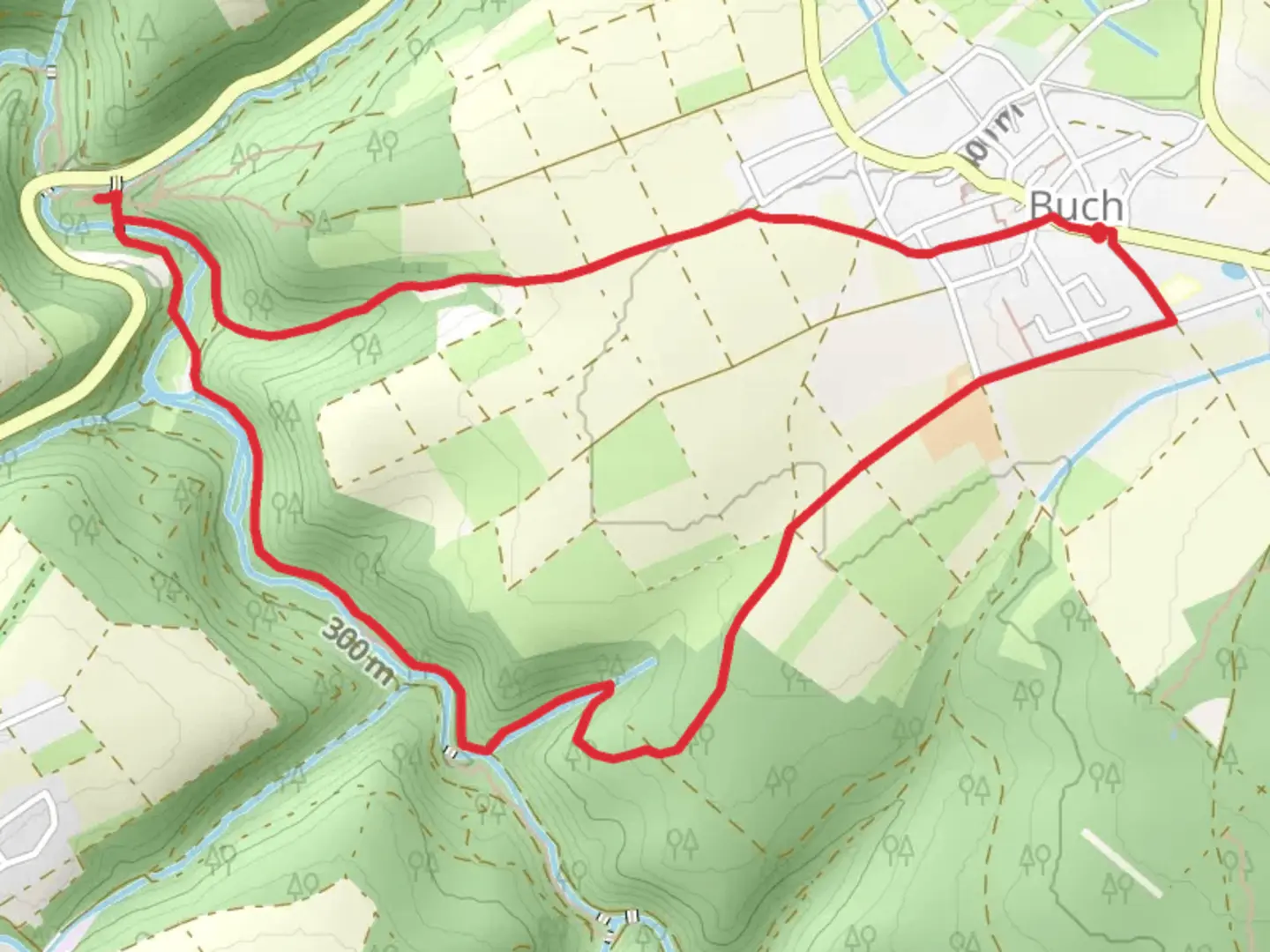 An image depicting the trail Saar Hunsrueck Steig and Boocha Schlosstour Loop and its surrounding area.