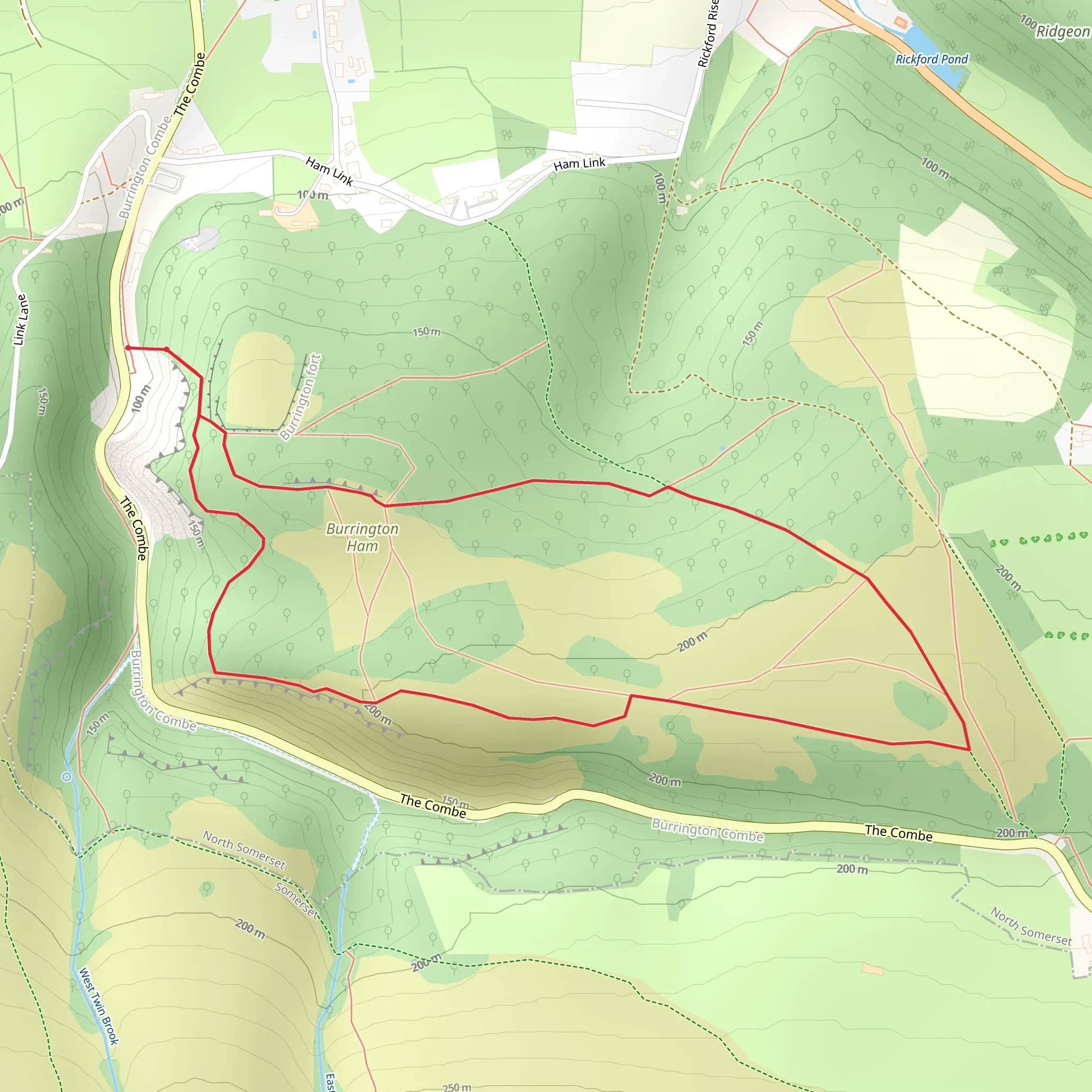 Burrington Combe mobile static map