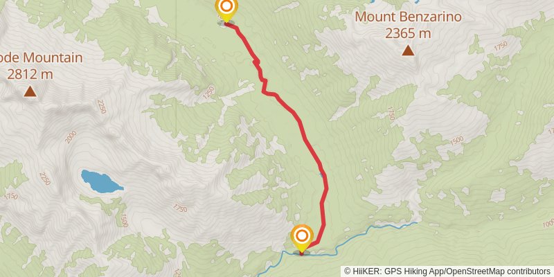 North Fork Bridge Creek via PCT stage 2 Map