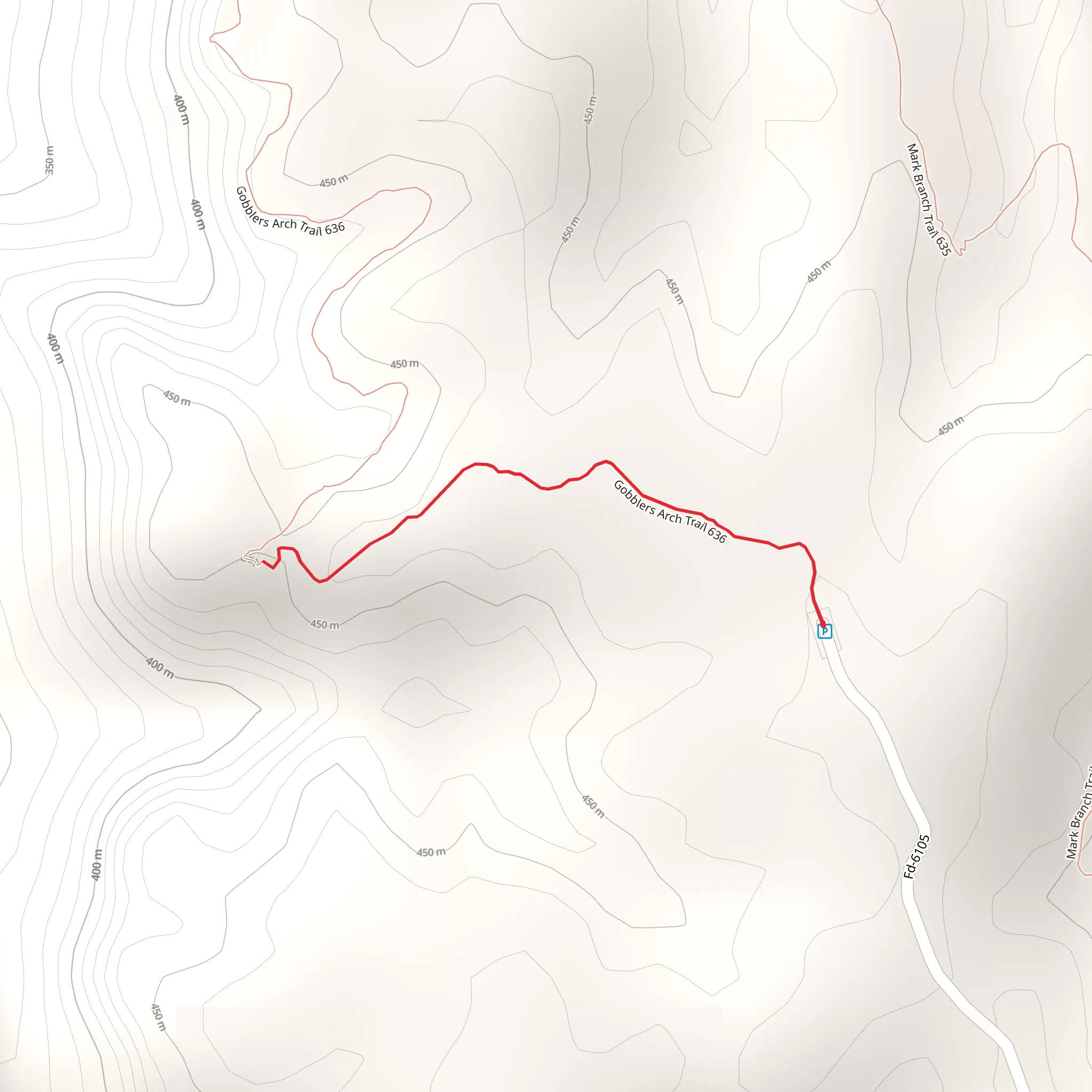 Gobblers Arch Trail mobile static map
