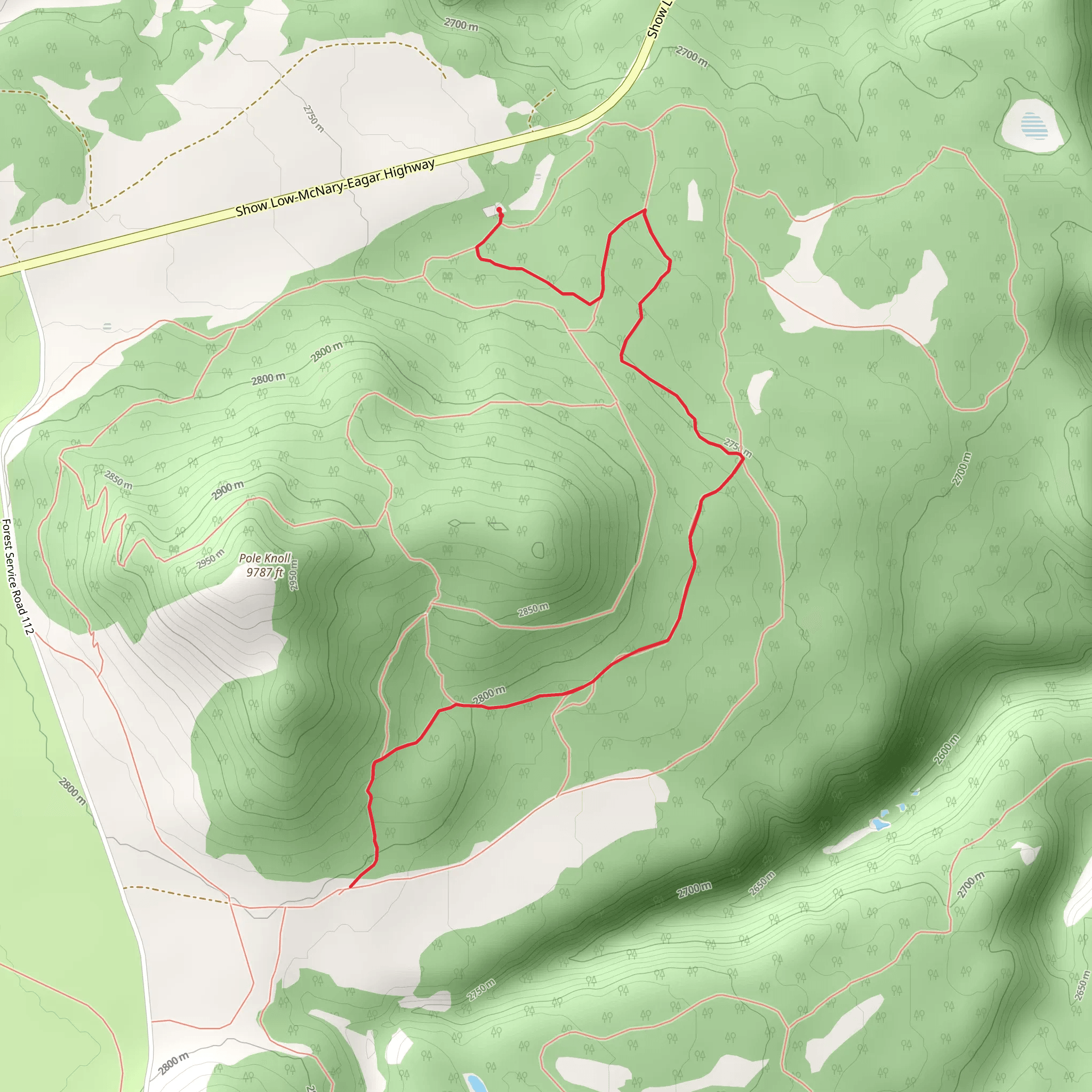 Pine J Trail mobile static map