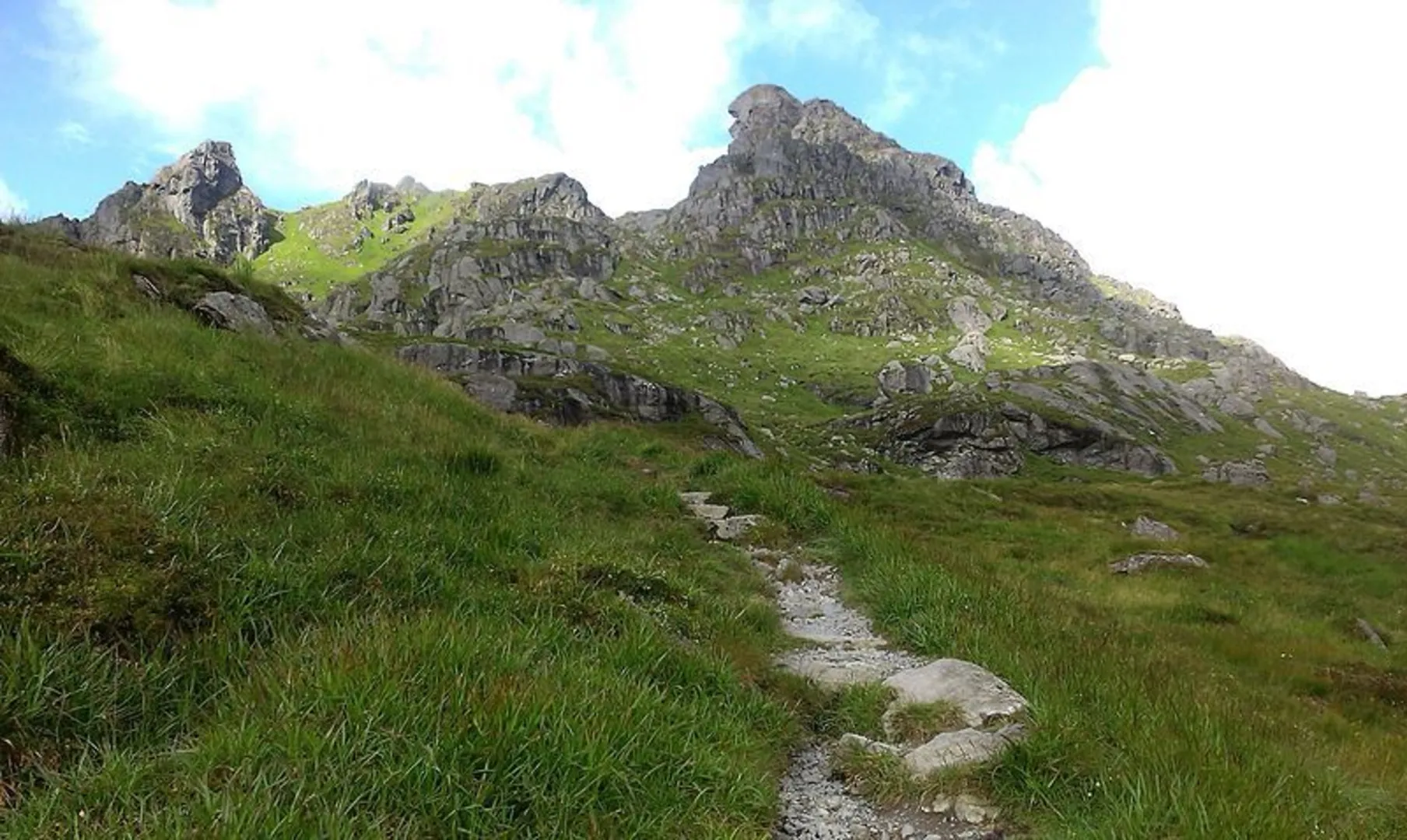 An image depicting the trail Cobbler Loop and An t-Sron from Succoth and its surrounding area.