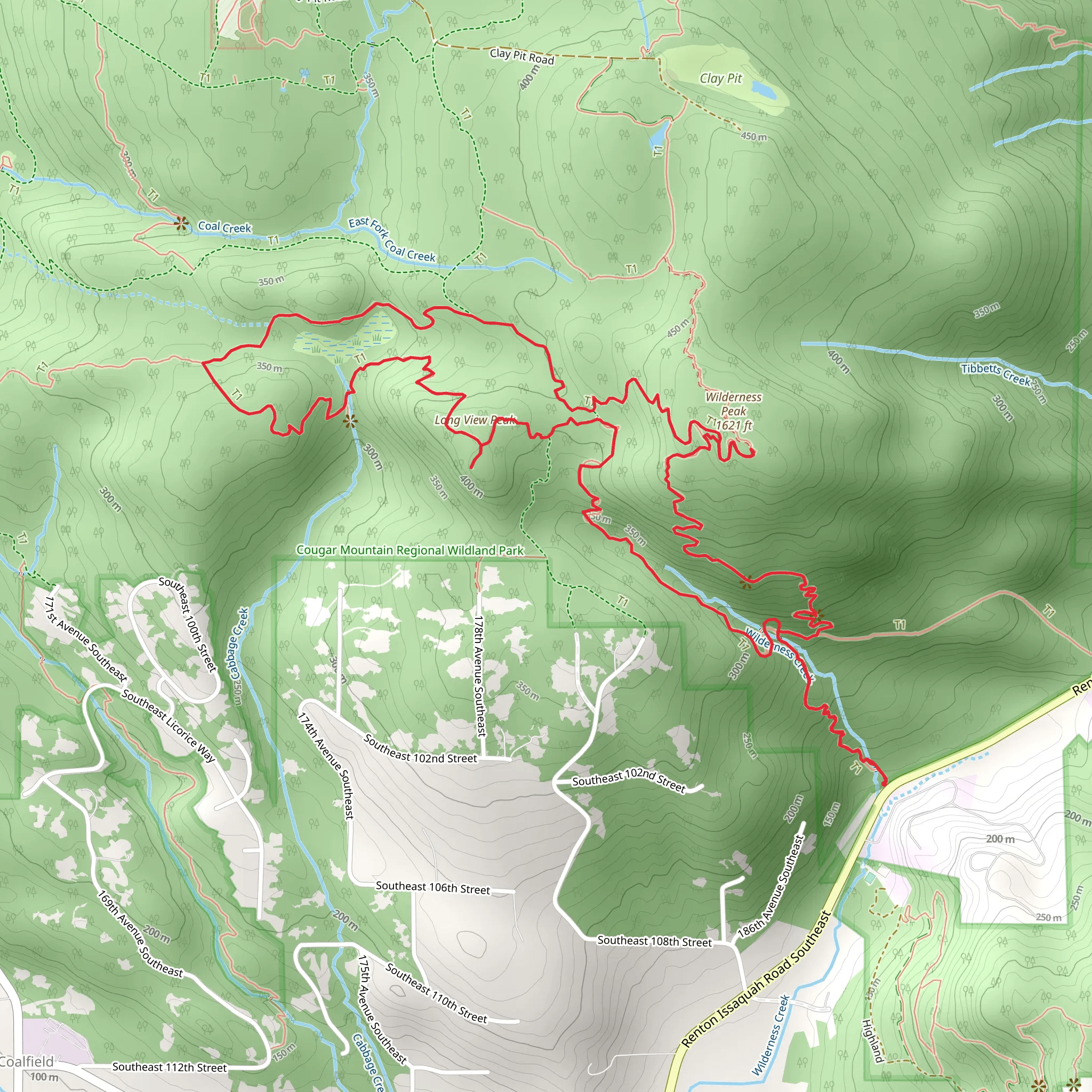 Wilderness Peak, Shy Bear and Long View Peak Loop Trail mobile static map