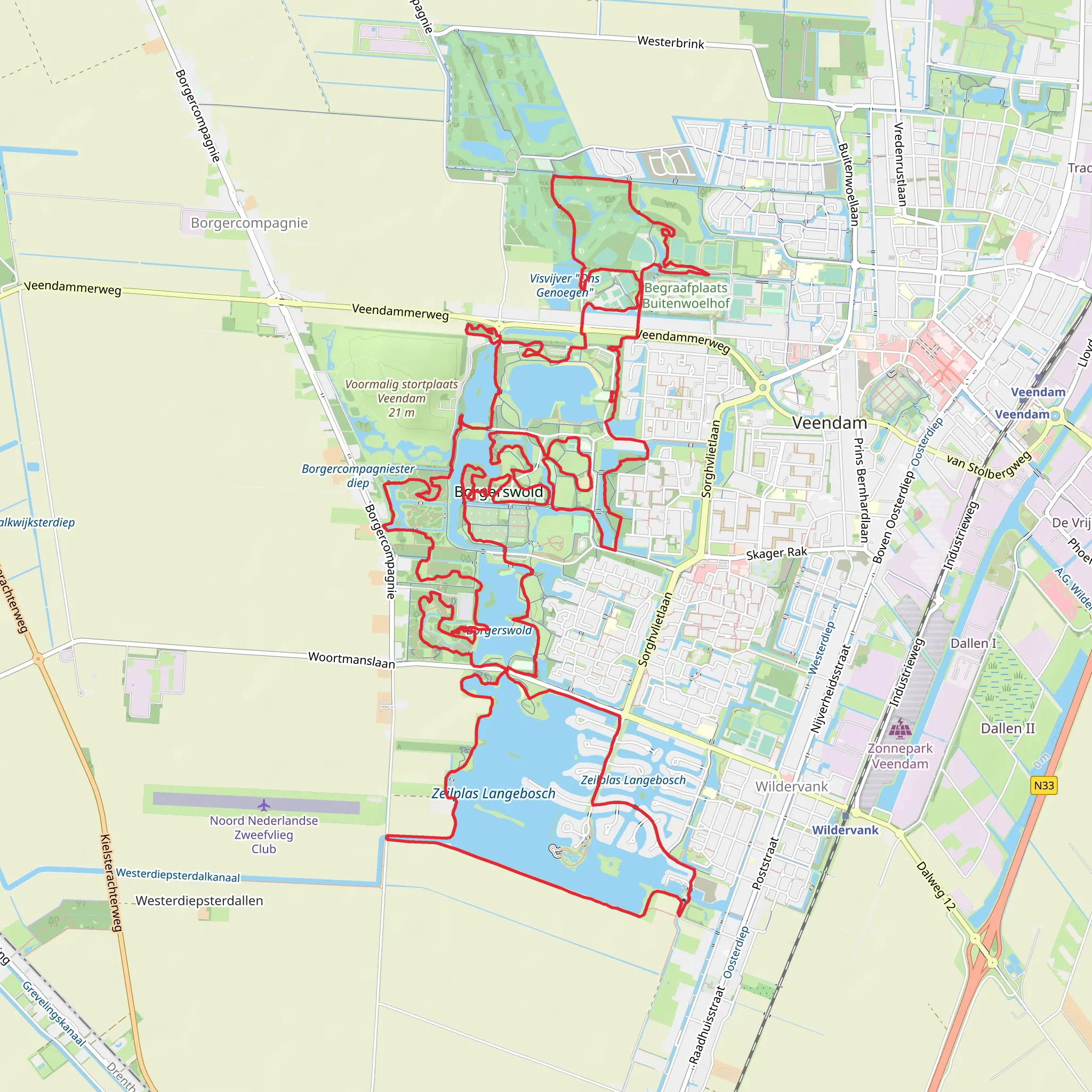 Borgerswold and Zeilplas Langebosch Loop mobile static map