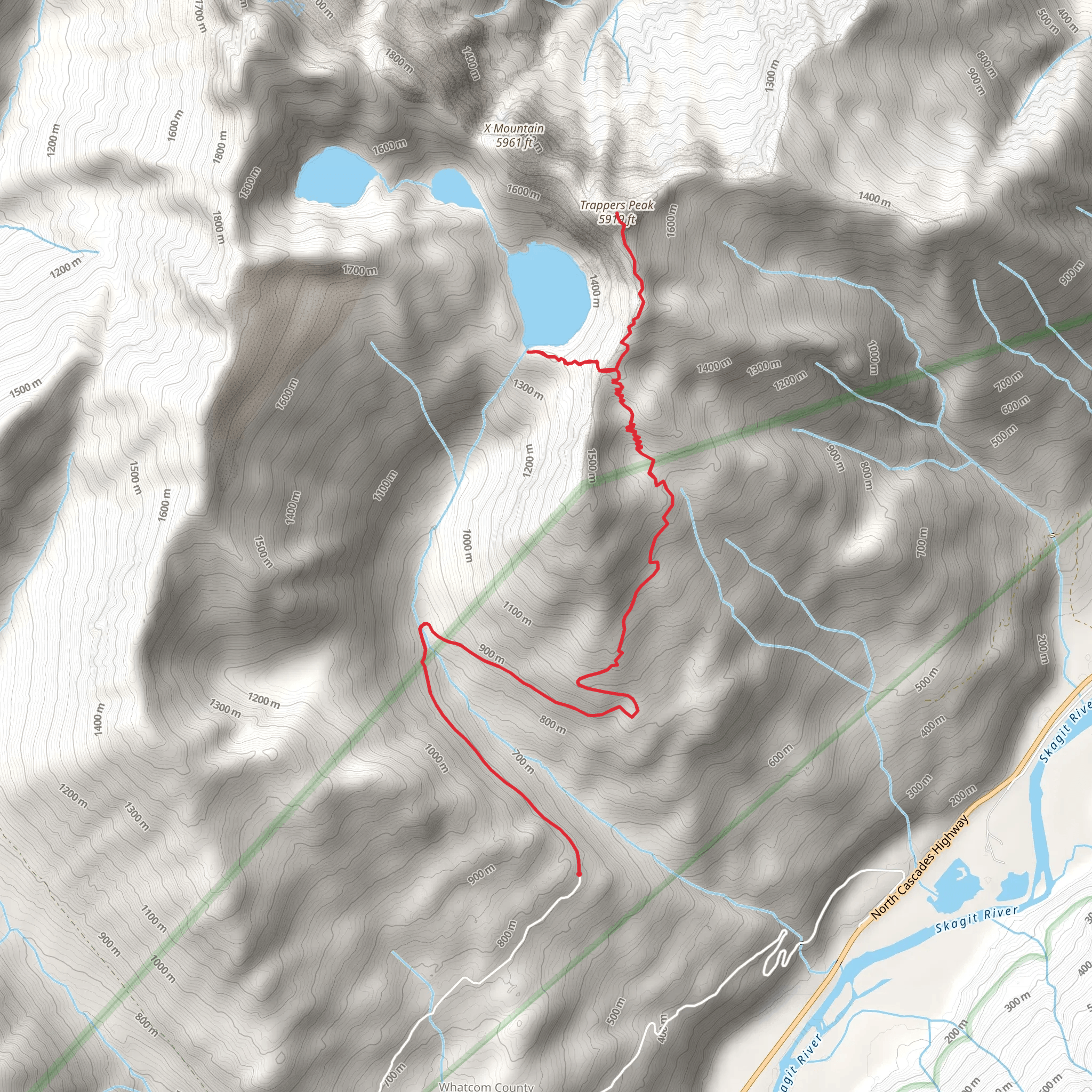 Trappers Peak and Thornton Lakes Trail mobile static map