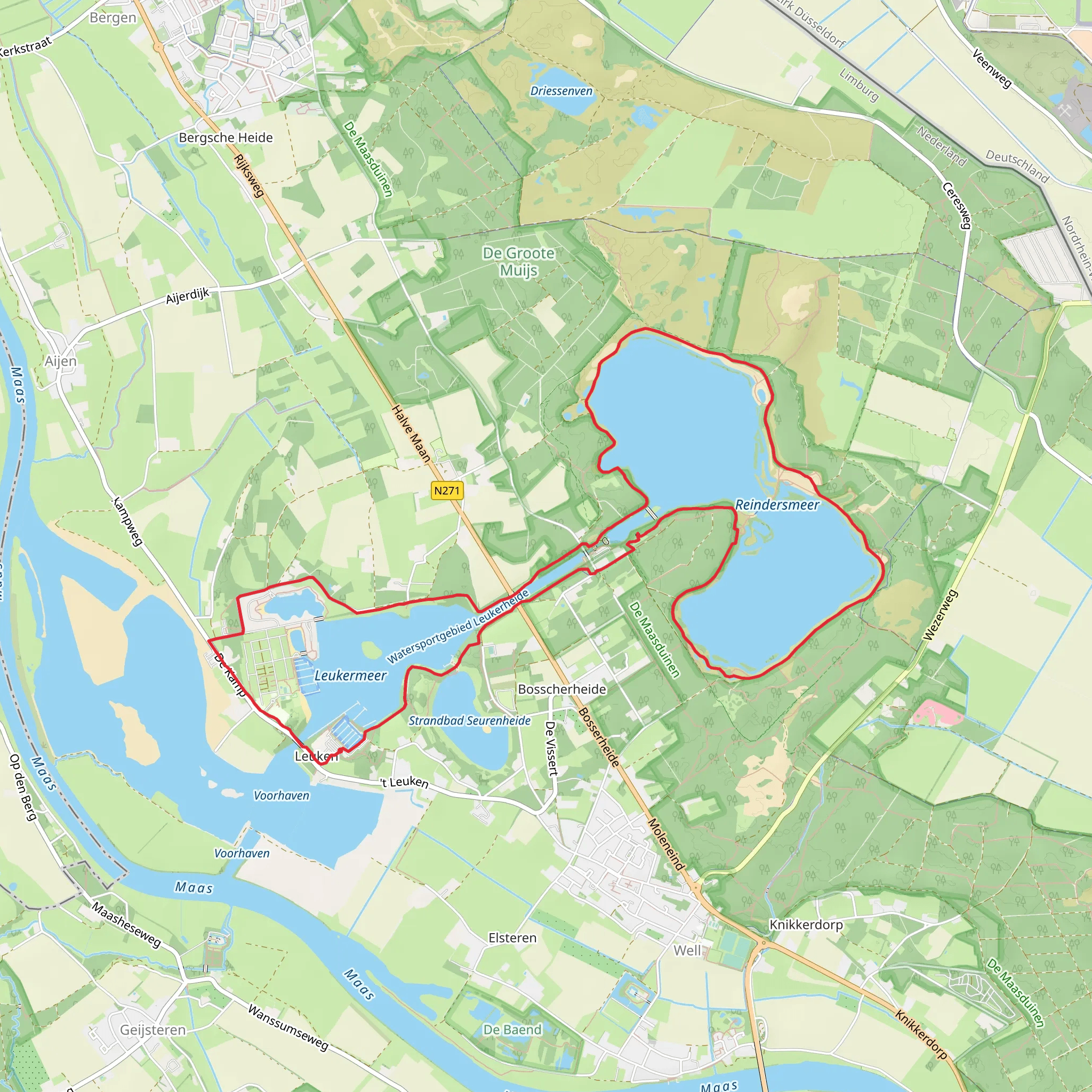 Leukermeer and Reindersmeer Loop mobile static map