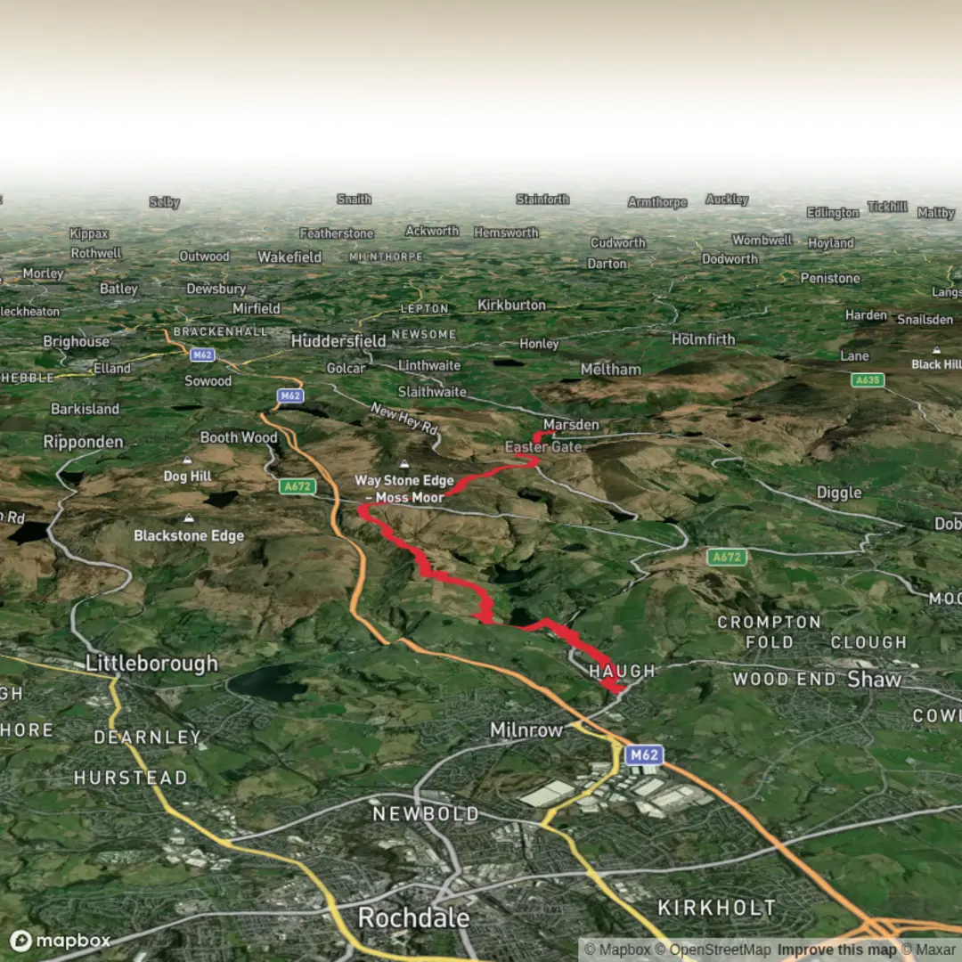 An image depicting the trail Hike from Newhey and its surrounding area.