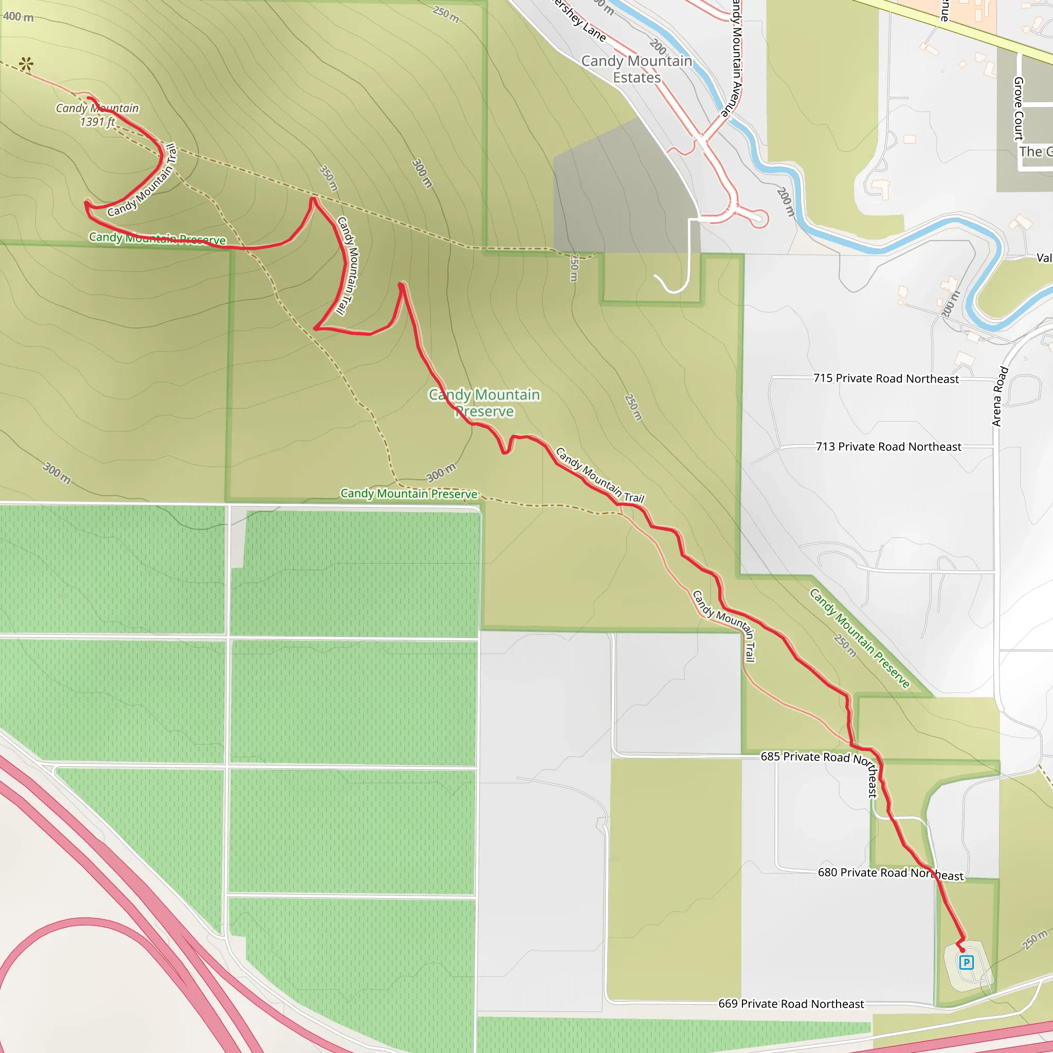 Candy Mountain Trail mobile static map