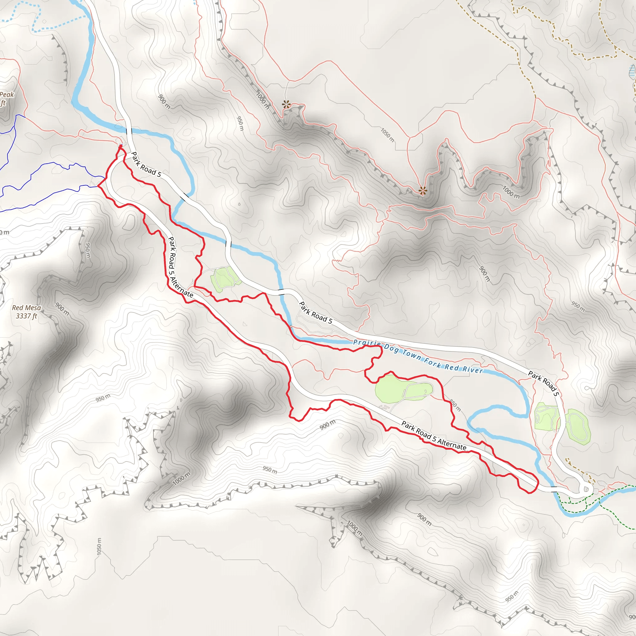 Rojo Grande Trail, Capitol Peak Trail and Juniper Cliffside Loop Trail mobile static map