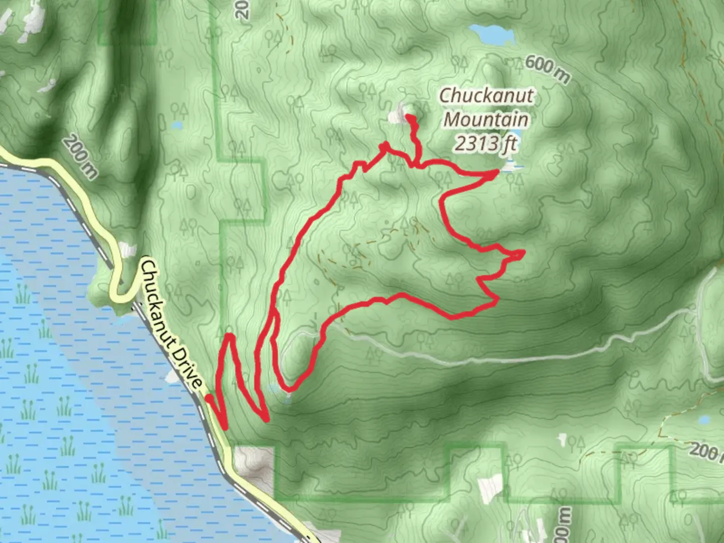 An image depicting the trail Chuckanut, Oyster Dome and Larry Reed Loop Trail and its surrounding area.