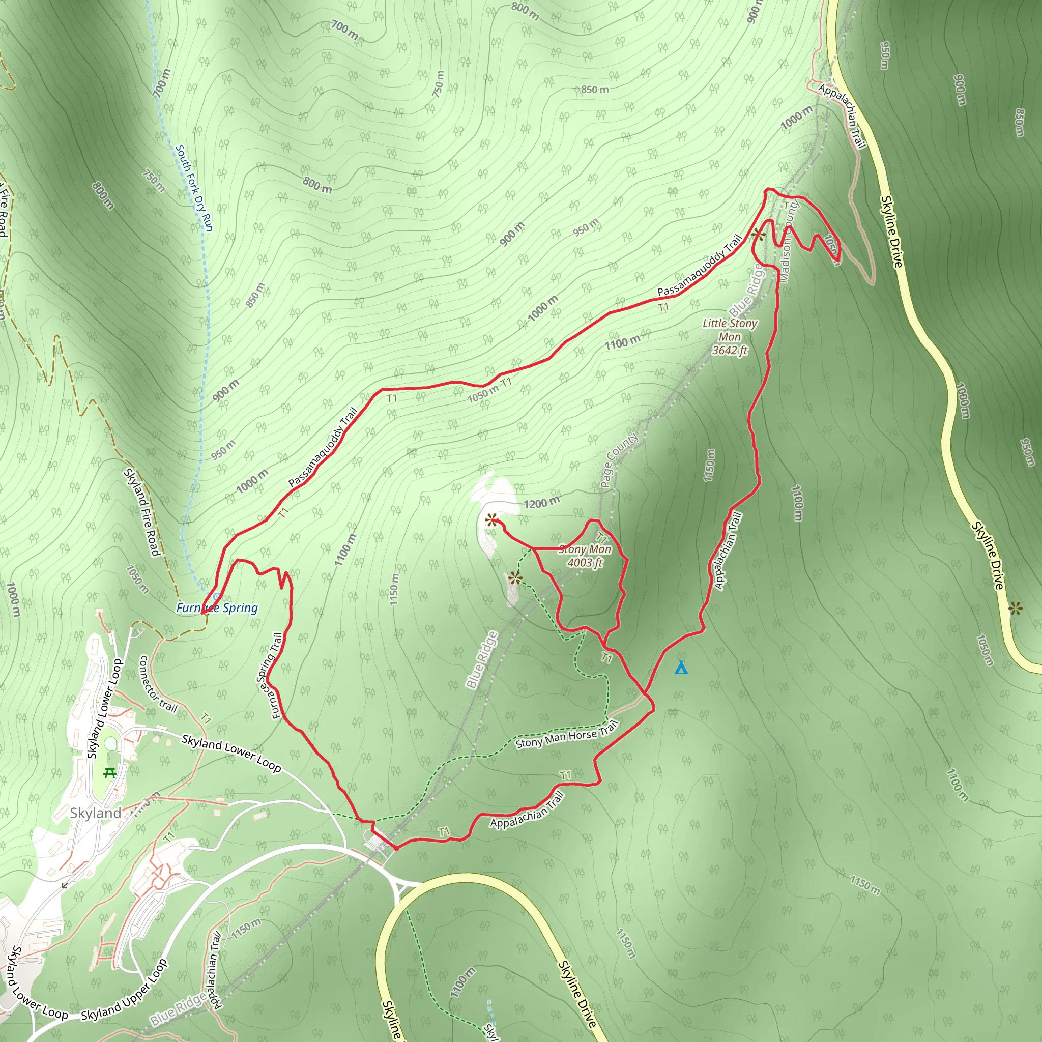 Stony Man and Little Stony Man Loop mobile static map