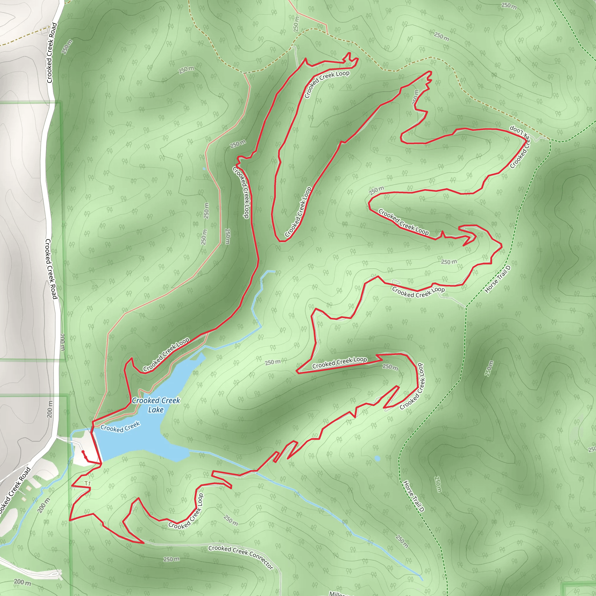 Crooked Creek Lake Loop mobile static map