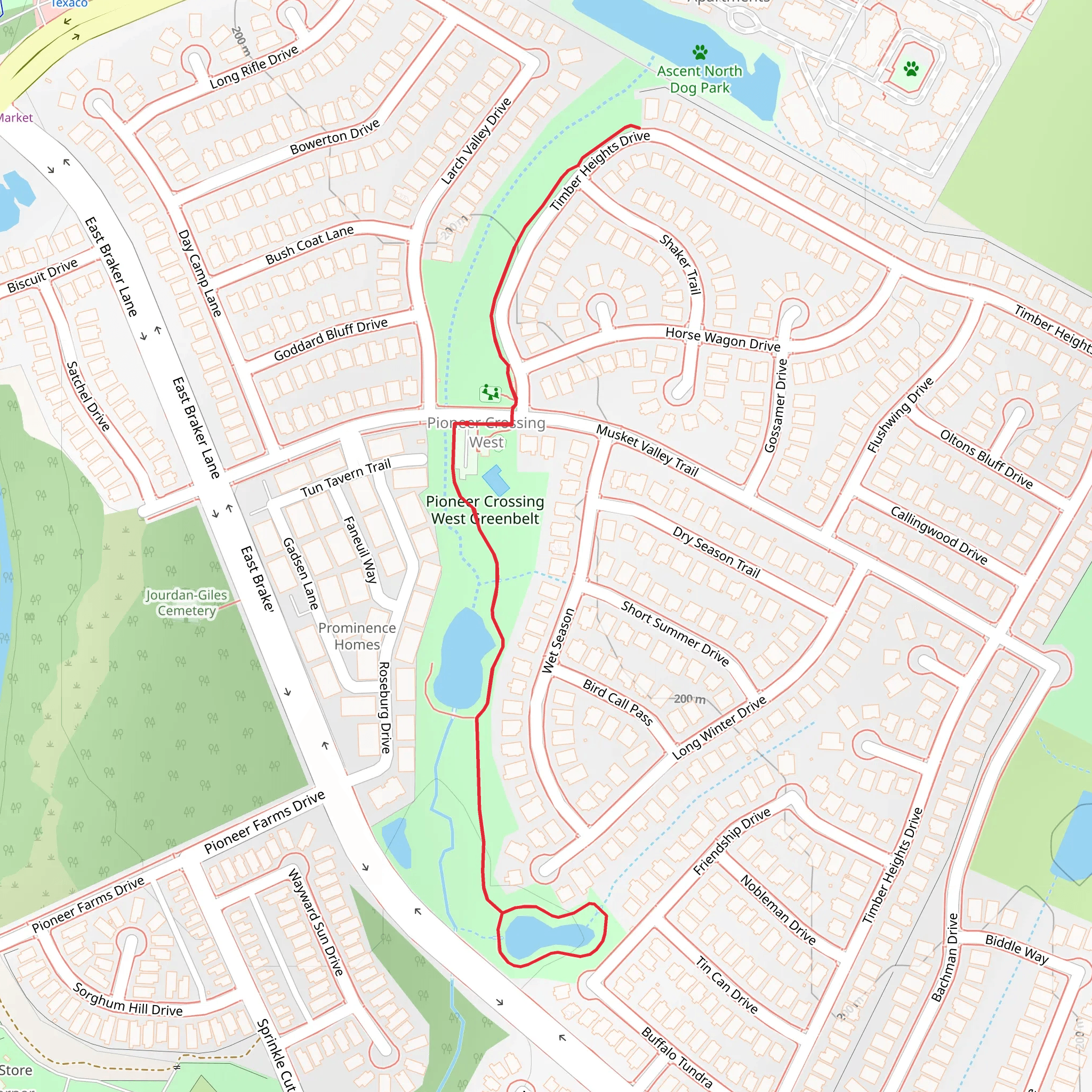 Pioneer Crossing West Greenbelt mobile static map
