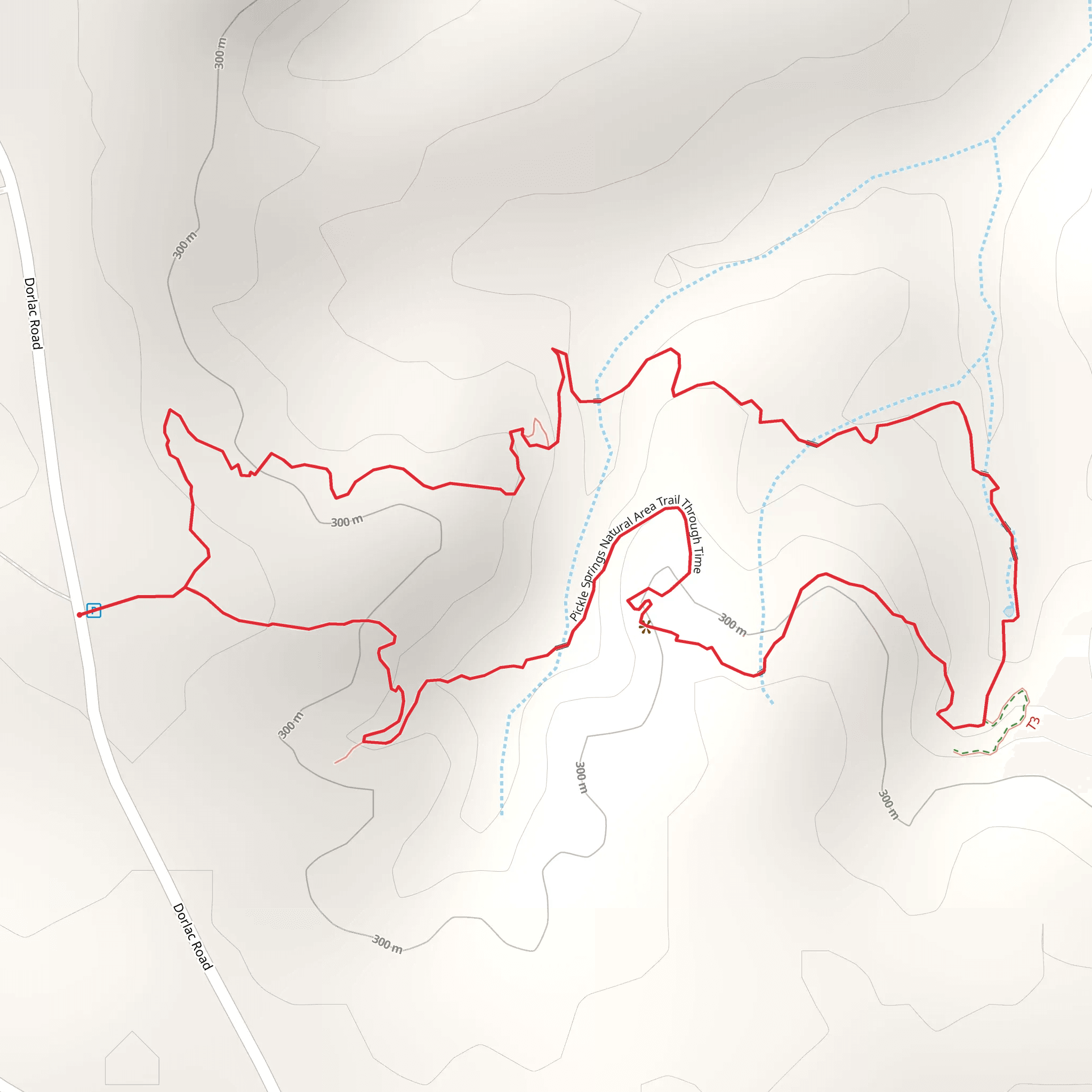Pickle Springs Natural Area Trail Through Time Loop mobile static map