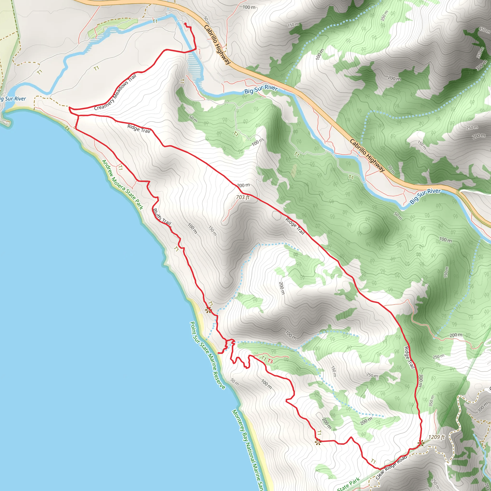 Creamery Meadows, Panorama and Bluffs Loop Trail mobile static map