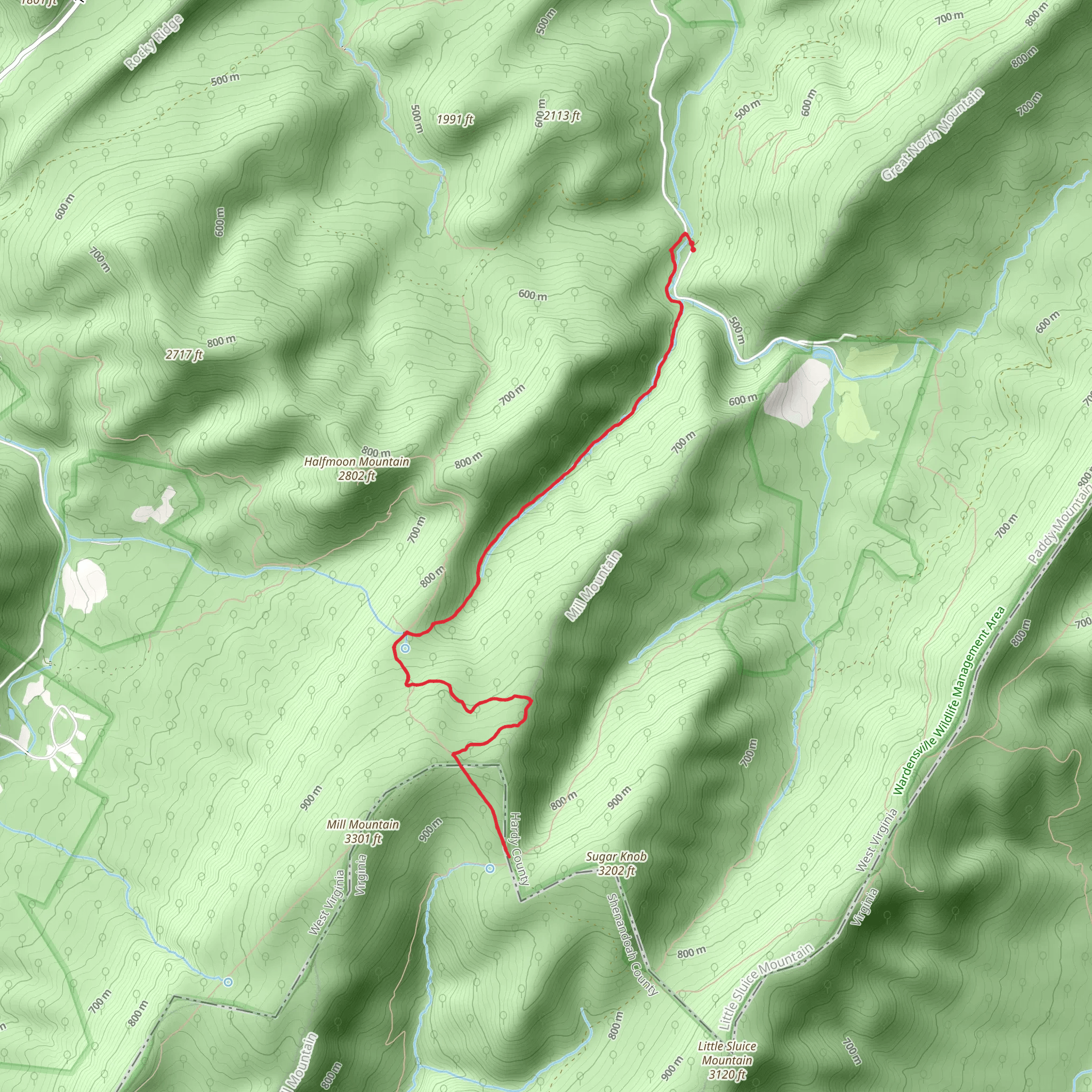 Tuscarora - Pond Trail mobile static map