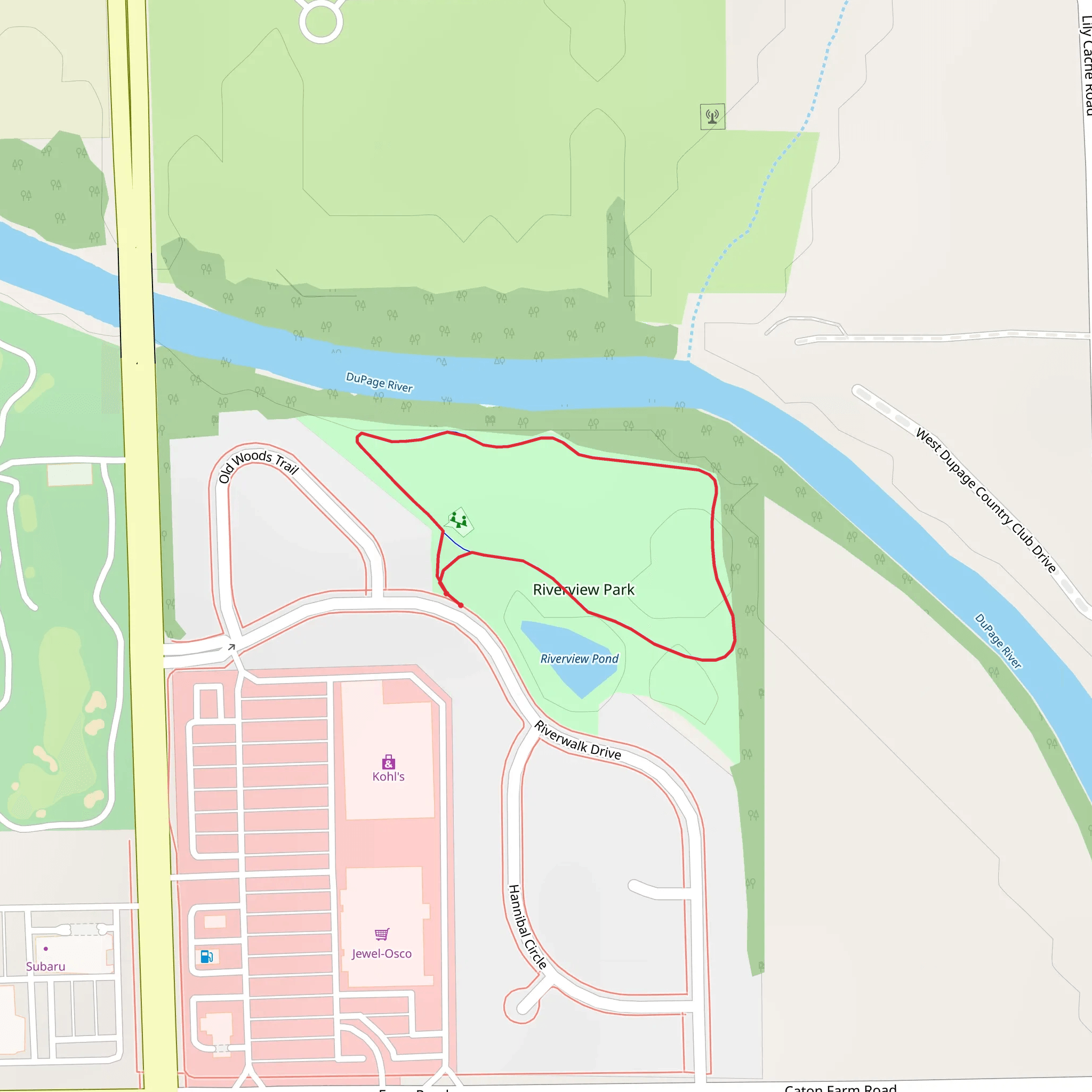 Riverview Park Loop mobile static map