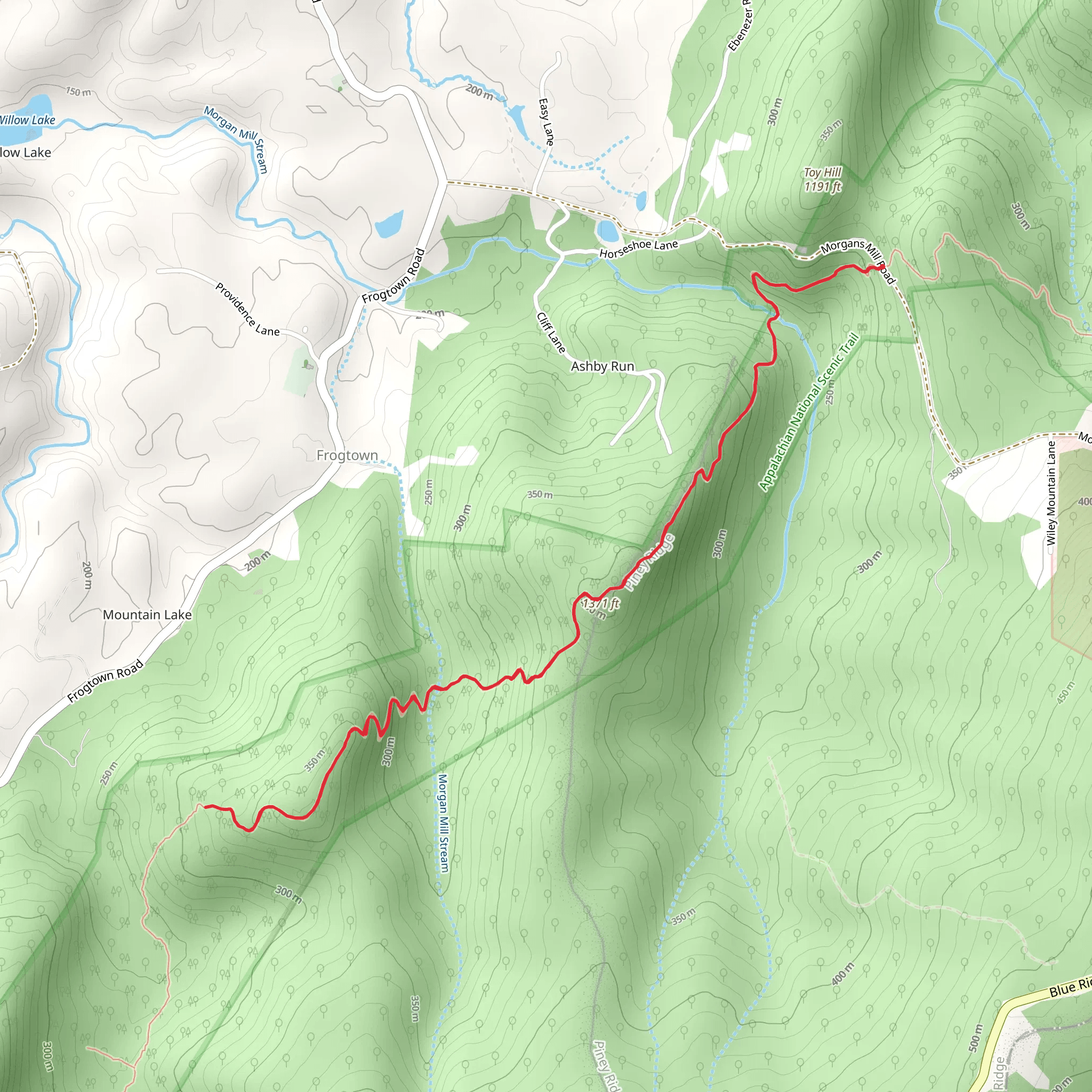 Appalachian Trail from Morgans Mill Road mobile static map