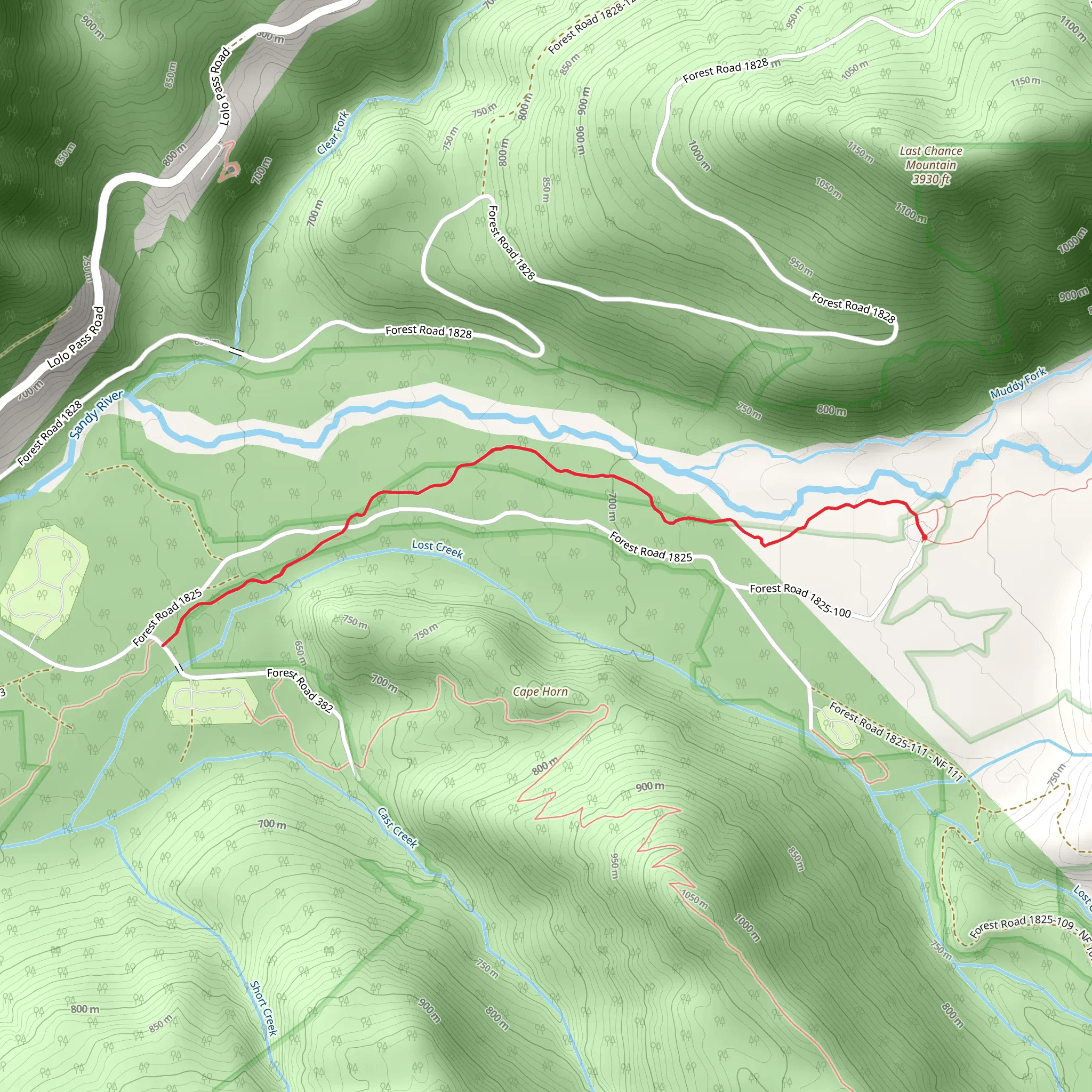 Sandy River Trail - 770 mobile static map