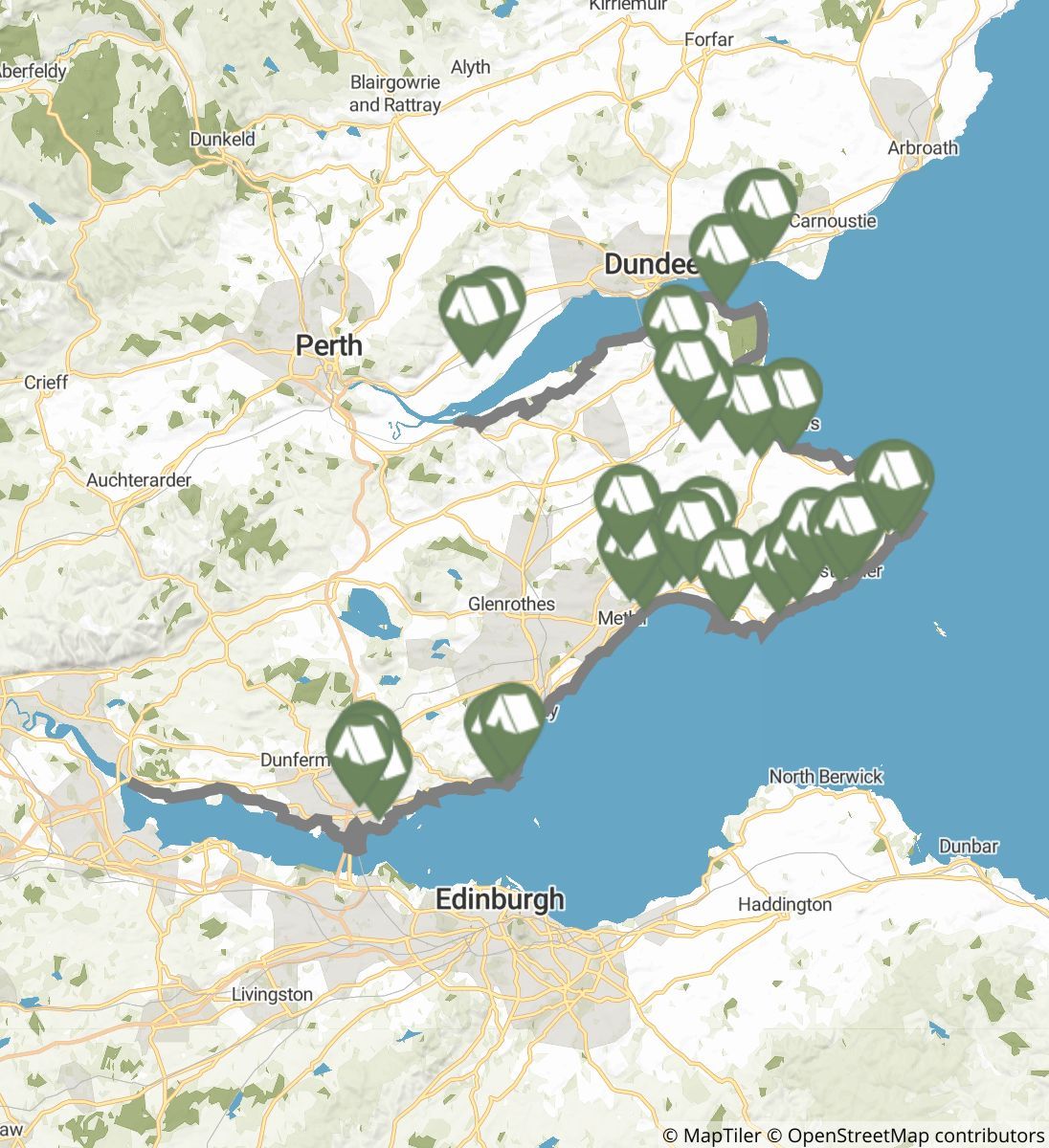 Fife Coastal Path Scotland Campgrounds and Places to Stay