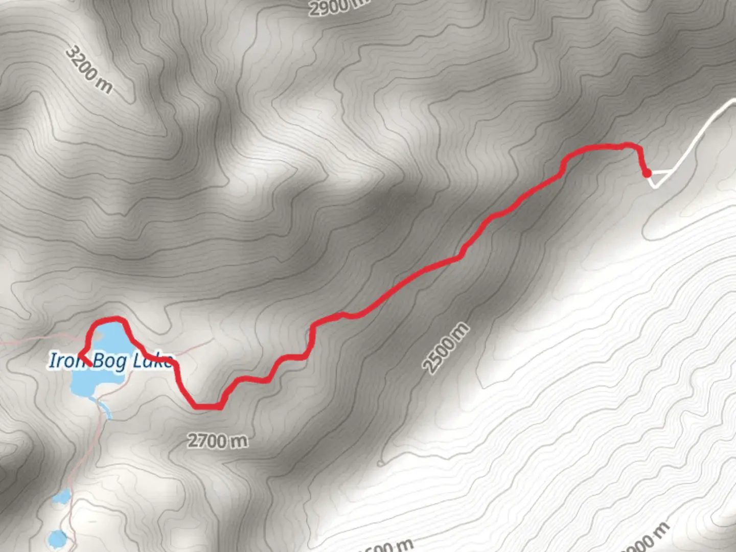 An image depicting the trail Iron Bog Lake and its surrounding area.