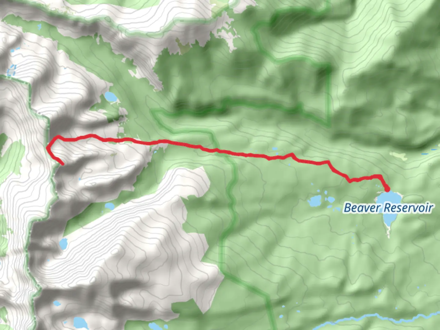 An image depicting the trail Red Deer Mountain and its surrounding area.