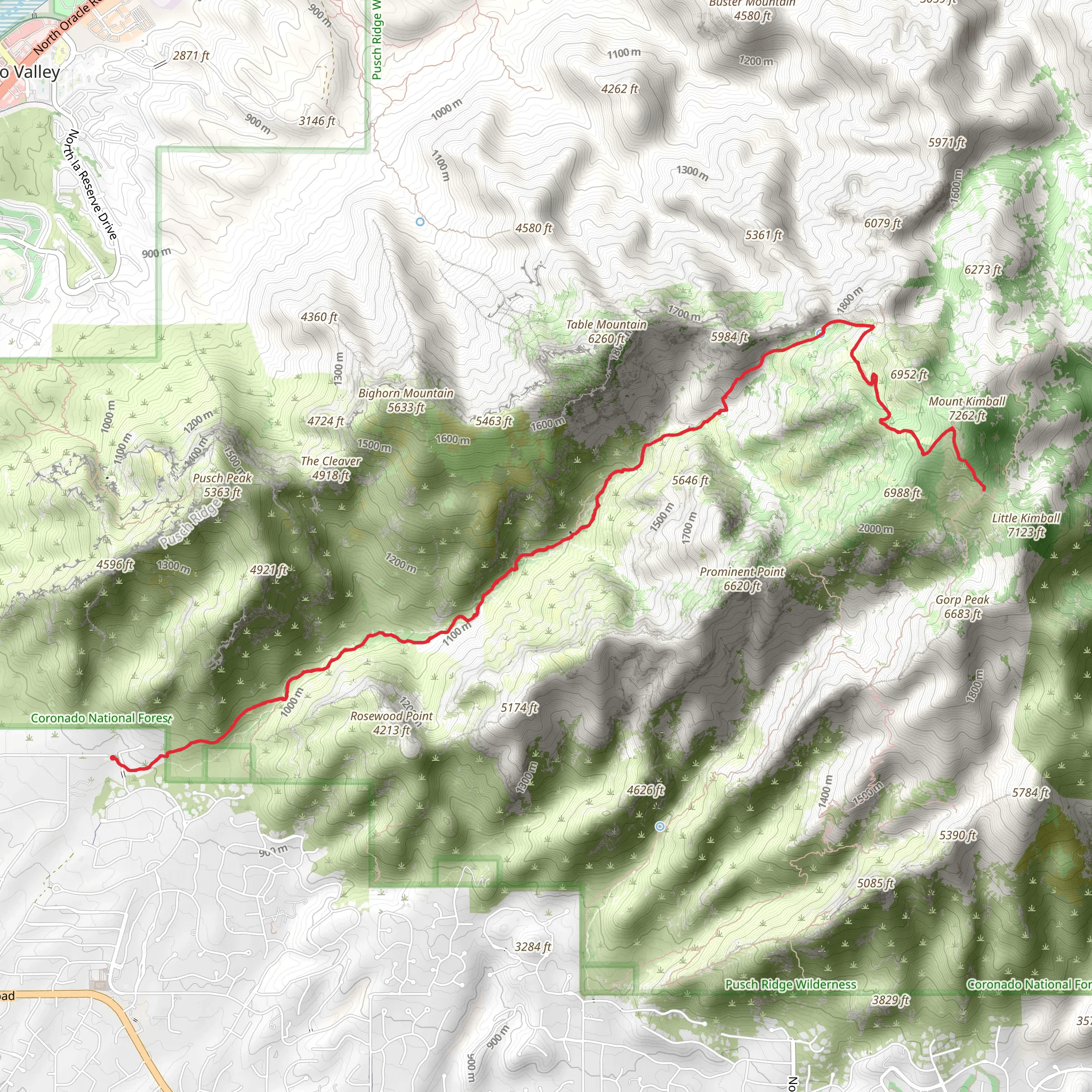 Pima Trail mobile static map