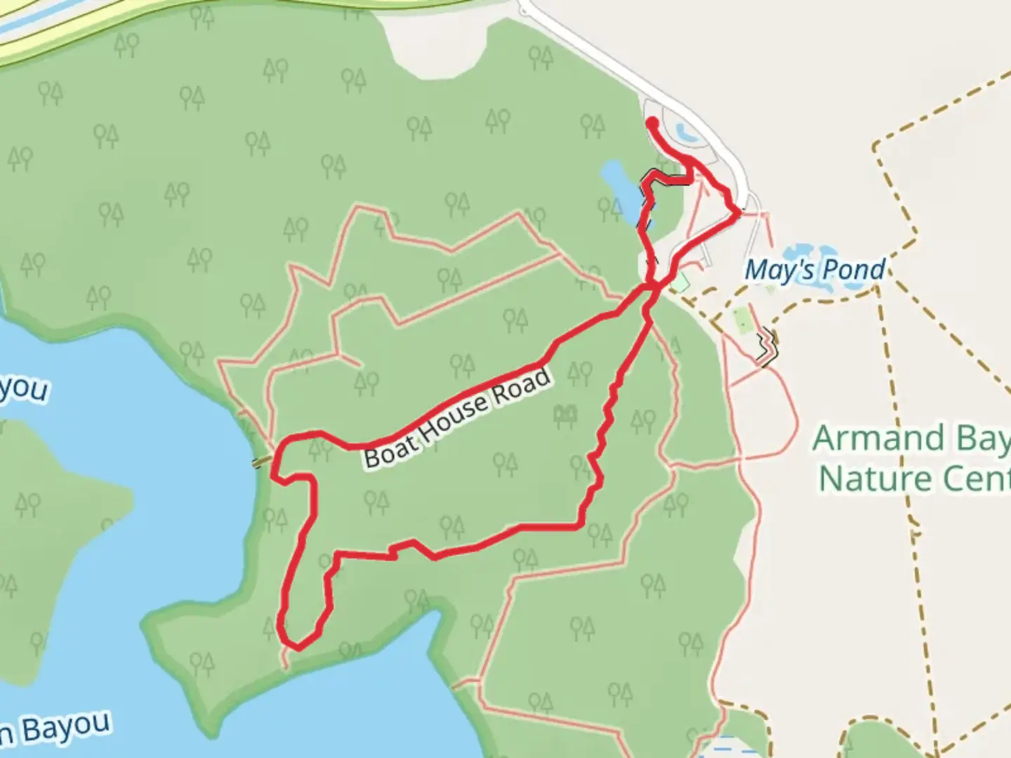 An image depicting the trail Karankawa Loop Trail and its surrounding area.