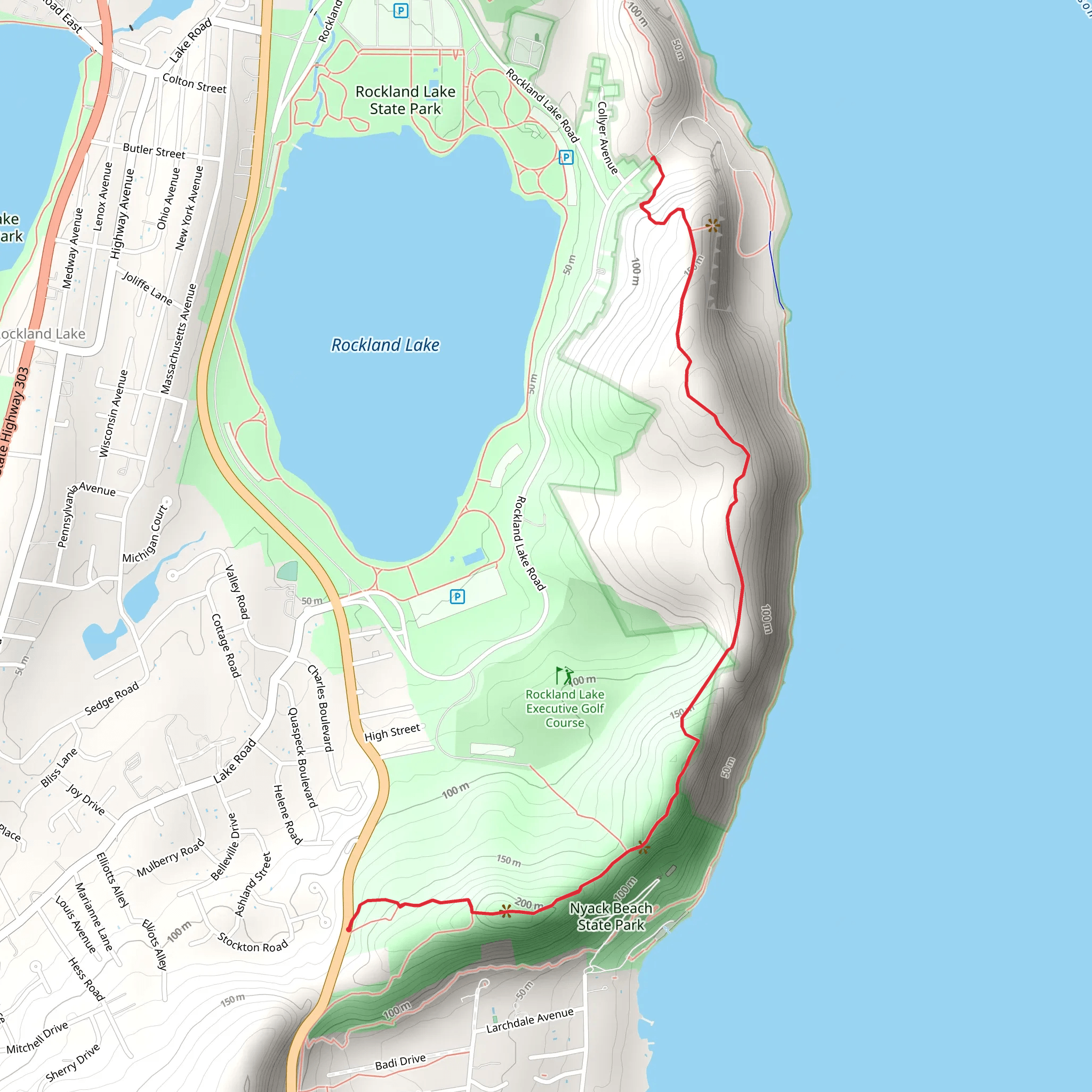 Hook Mountain via Long Path mobile static map
