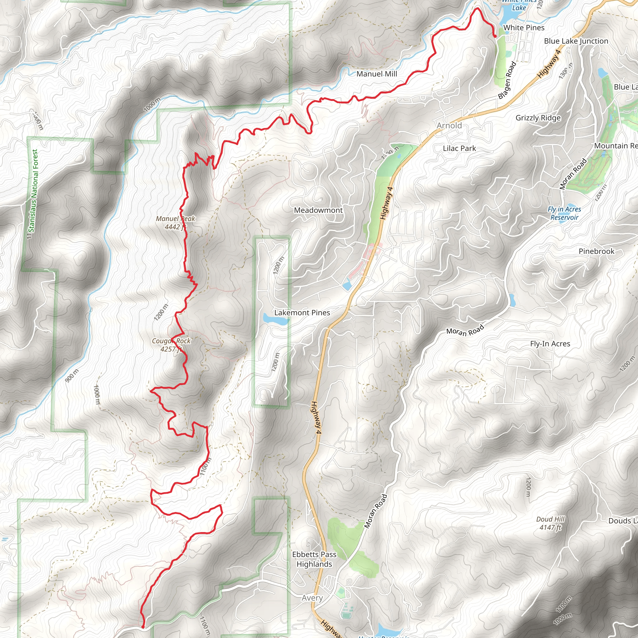 Arnold Rim Trail mobile static map