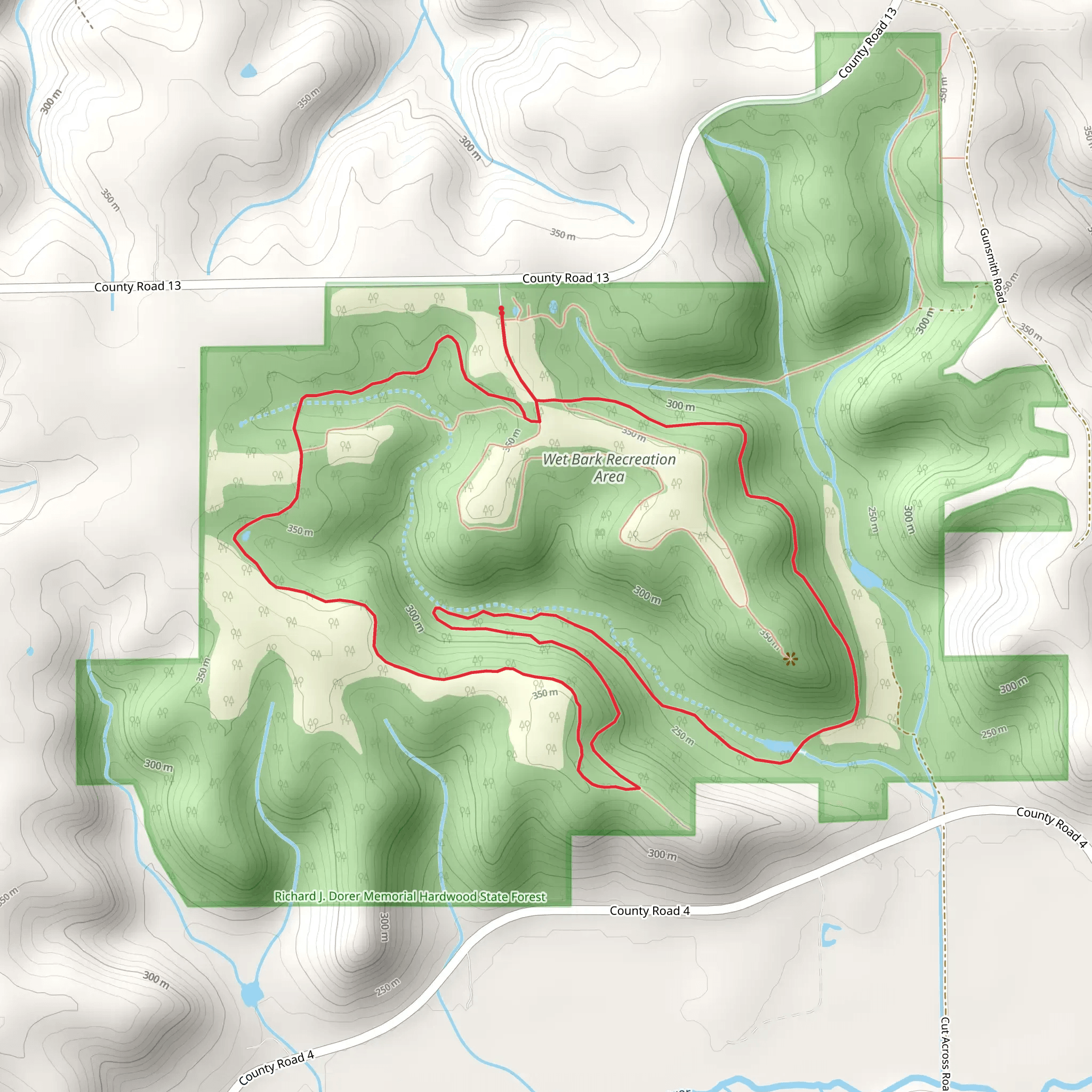 Wet Bark Recreation Area Loop mobile static map