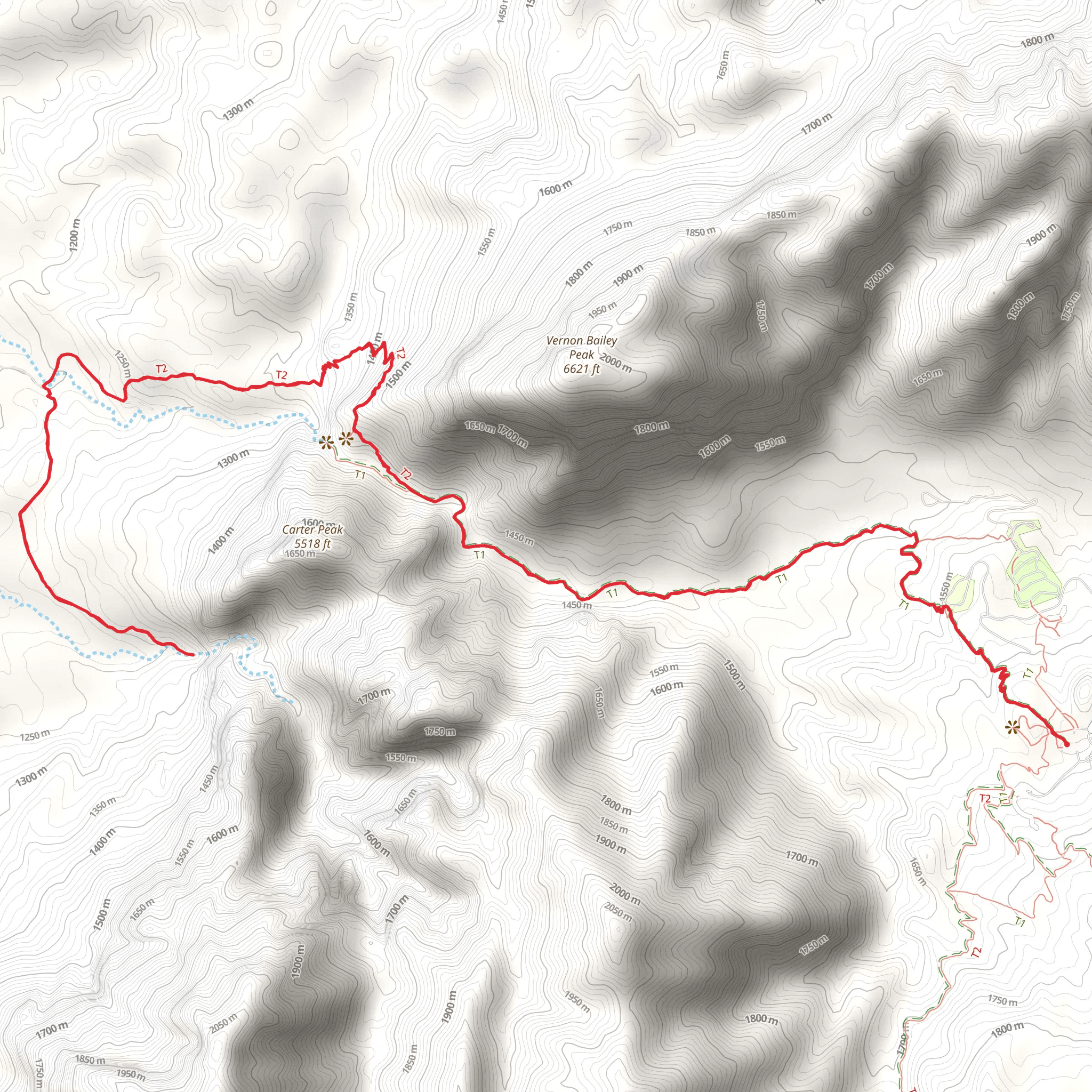 Window and Cattail Falls Trail mobile static map