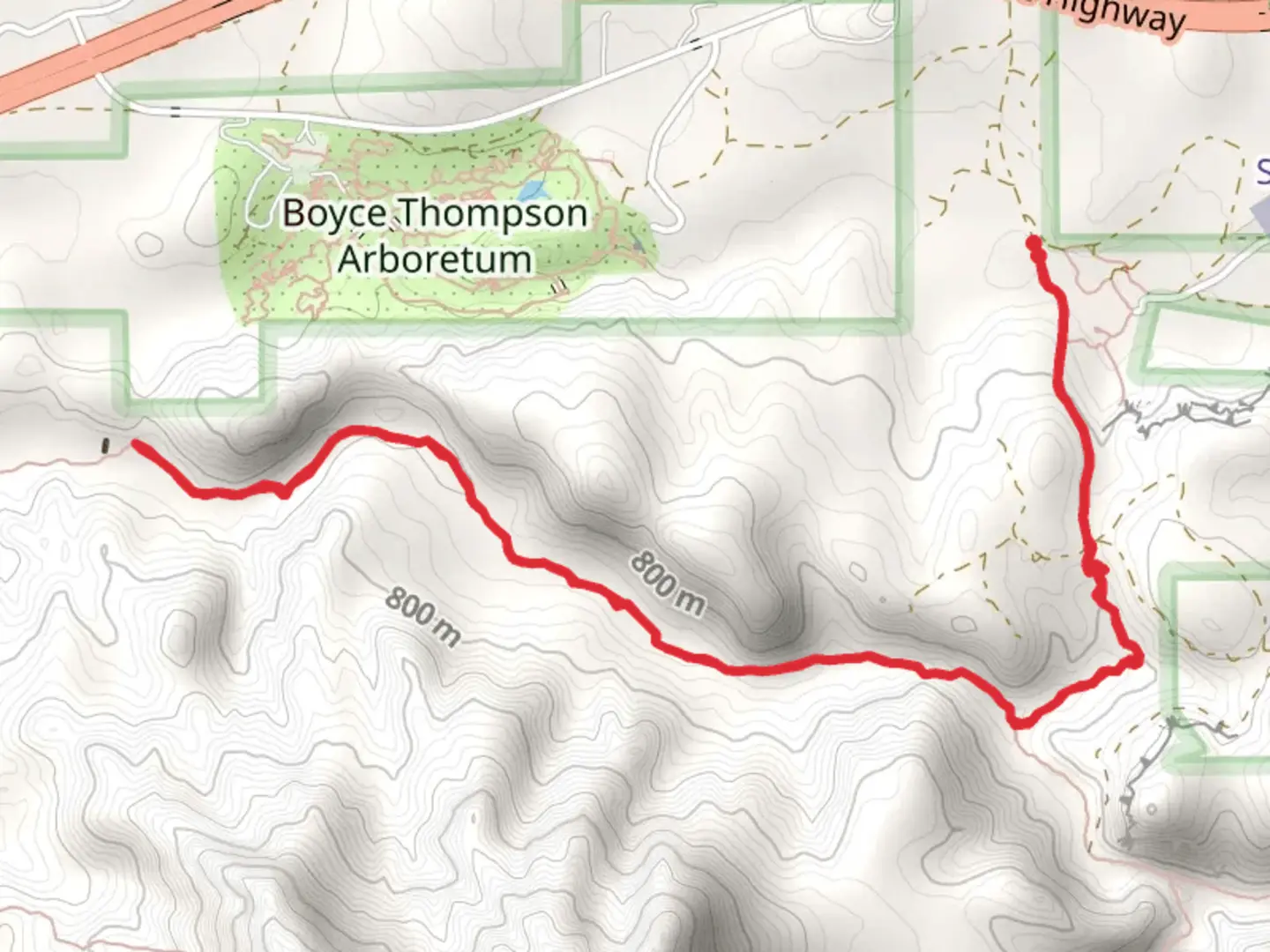 An image depicting the trail Perlite Road and LOST Trail and its surrounding area.