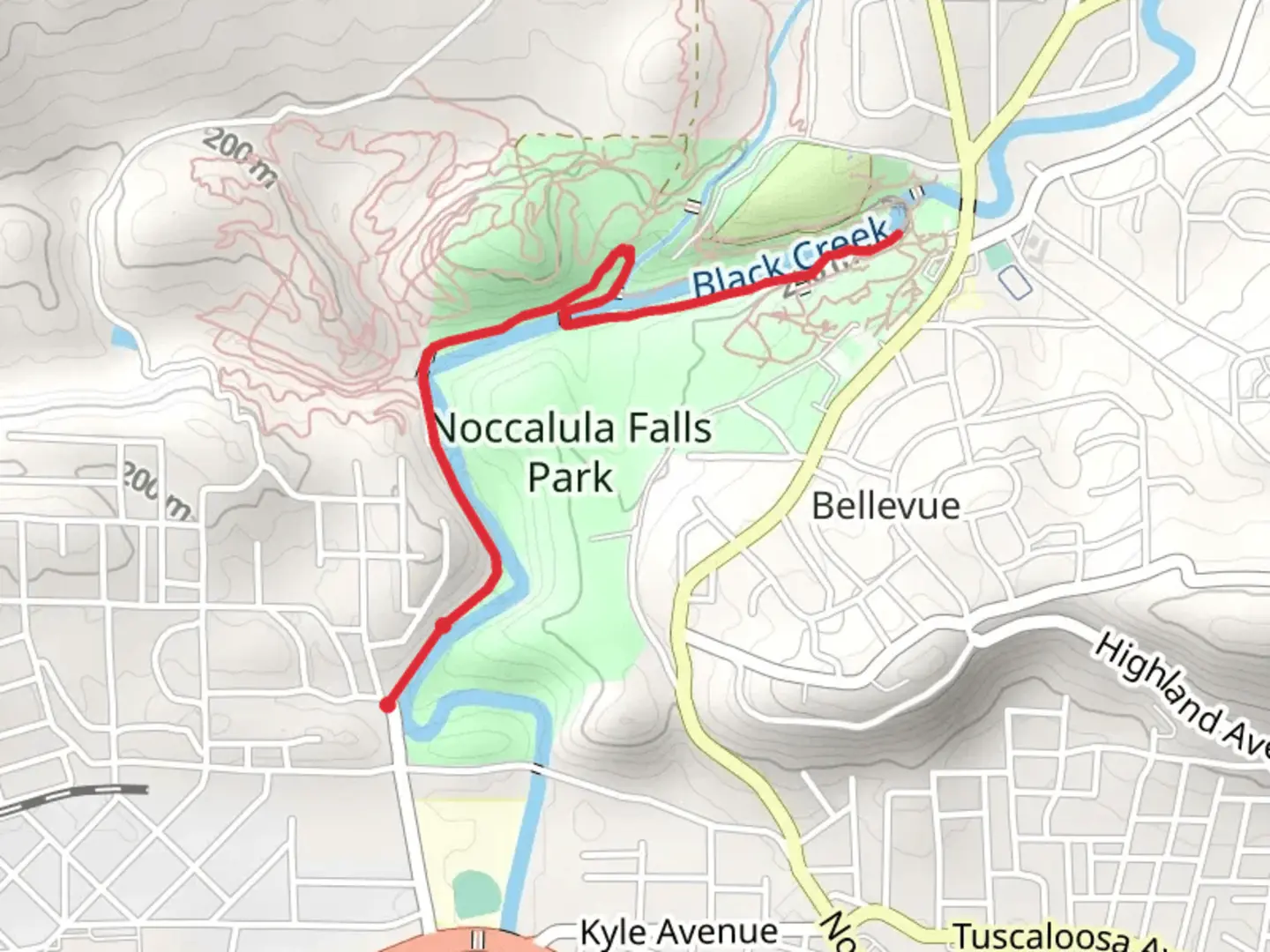 An image depicting the trail Black Creek and Gorge Trail and its surrounding area.