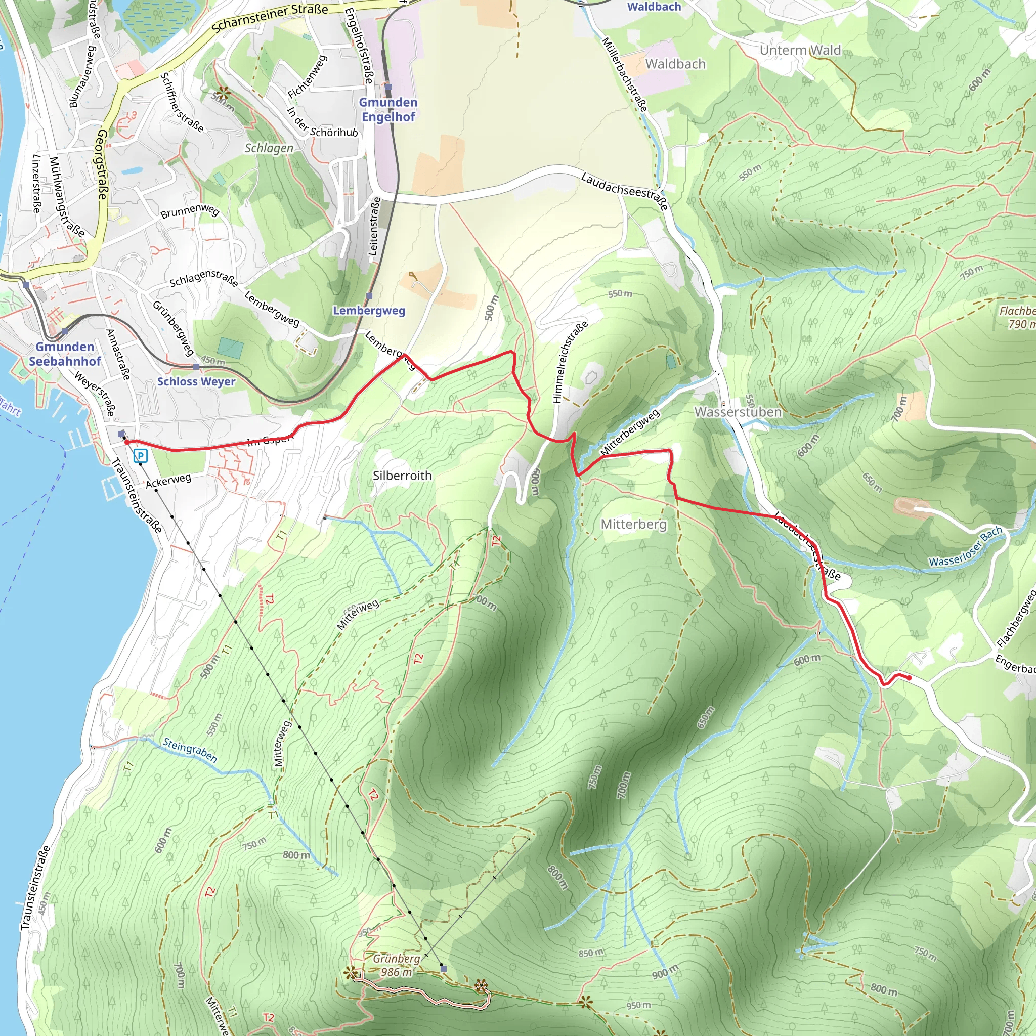 Mitterbergweg in Gmunden mobile static map
