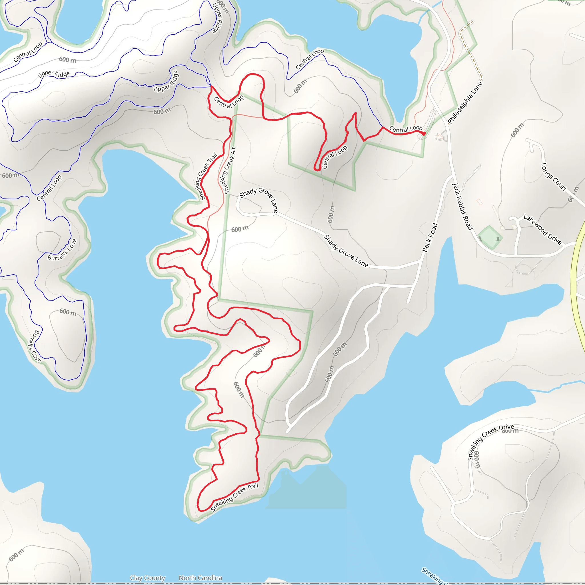 Sneaking Creek Trail mobile static map