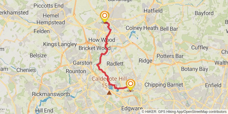 St Bernard's Way stage 27 Map