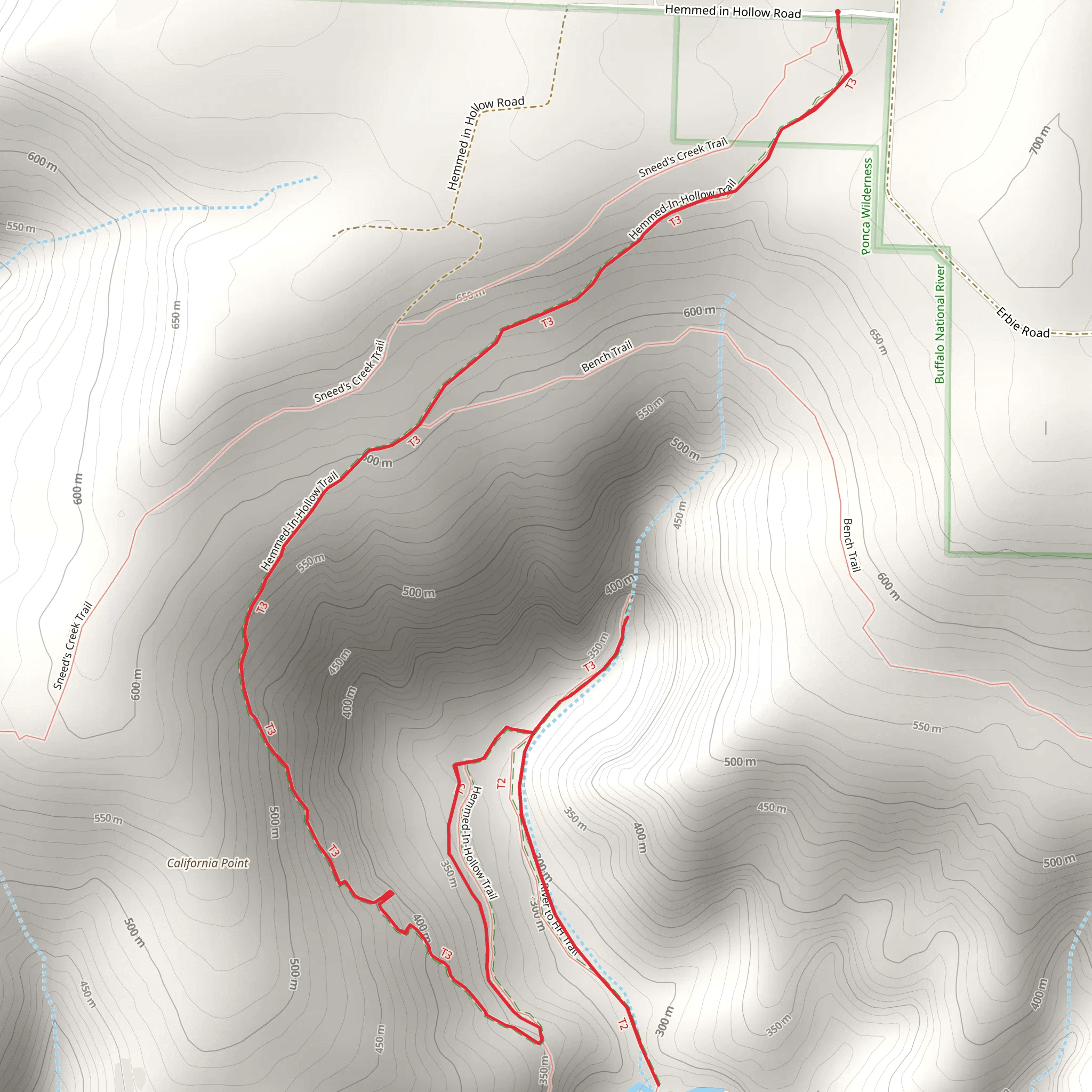 Comp and River to HH Trail mobile static map