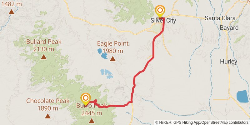 Continental Divide Trail - New Mexico alt 5 Map