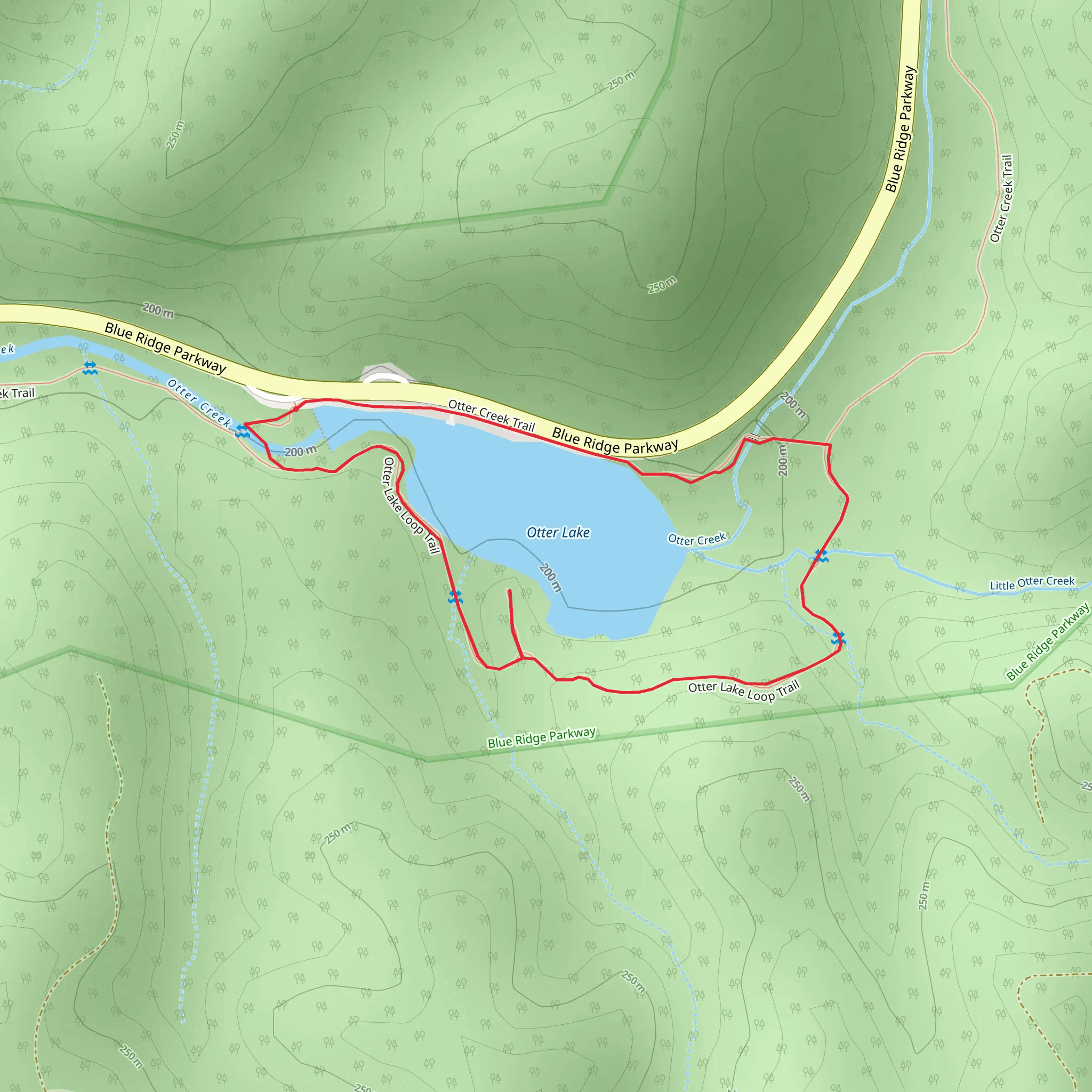 Otter Lake via Otter Creek Trail mobile static map