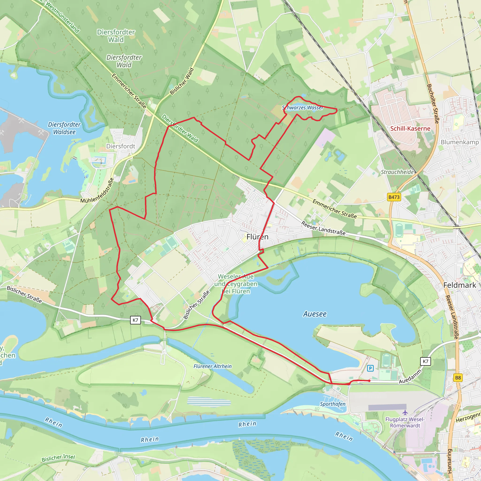 Auesee and Flurener Loop mobile static map