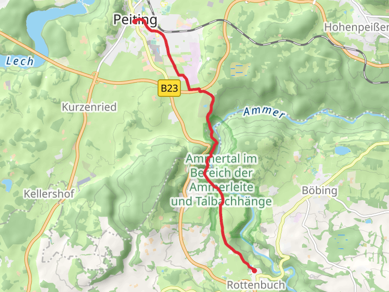 Peiting to Rottenbuch via Romantische Strasse