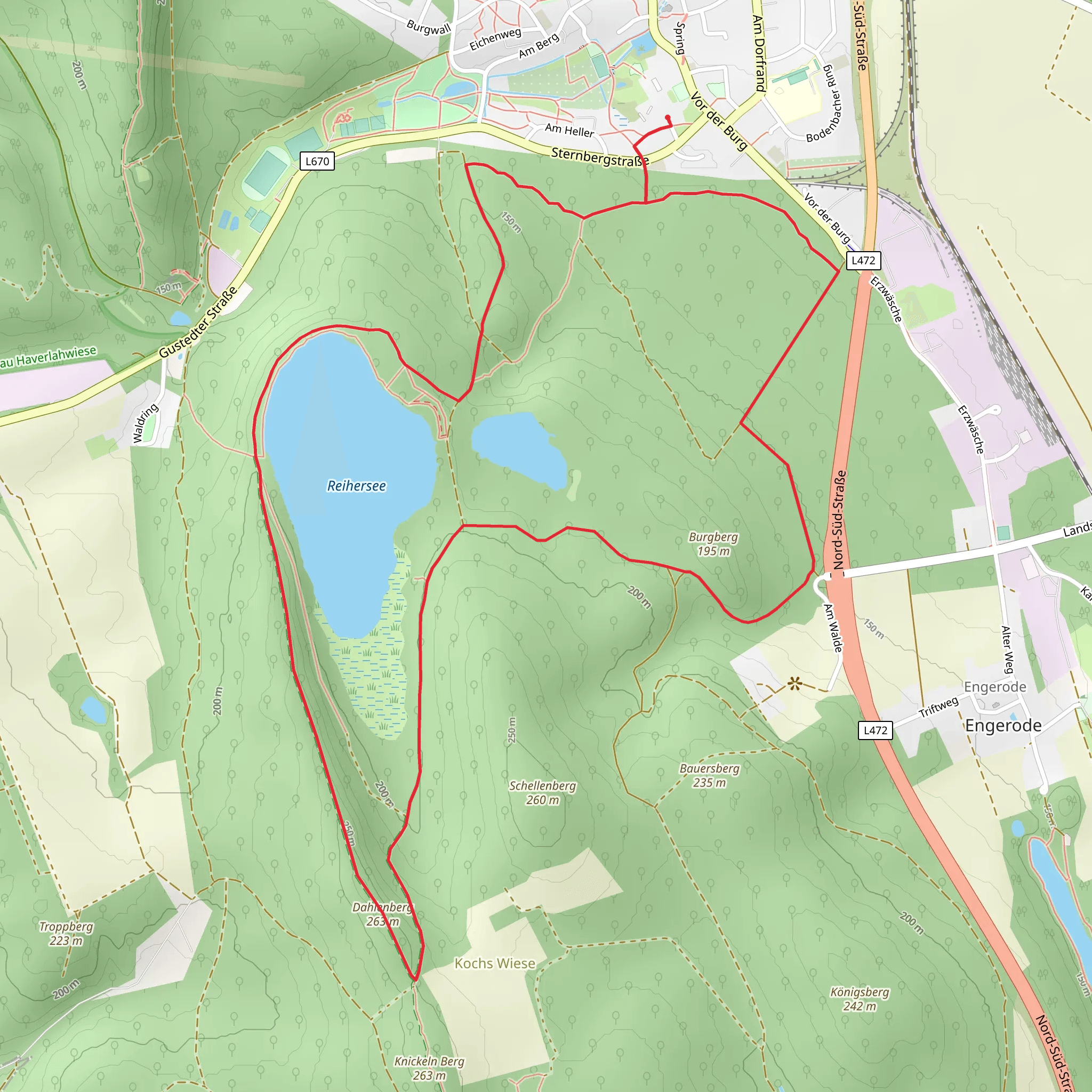 Reihersee and Dahlenberg Loop mobile static map