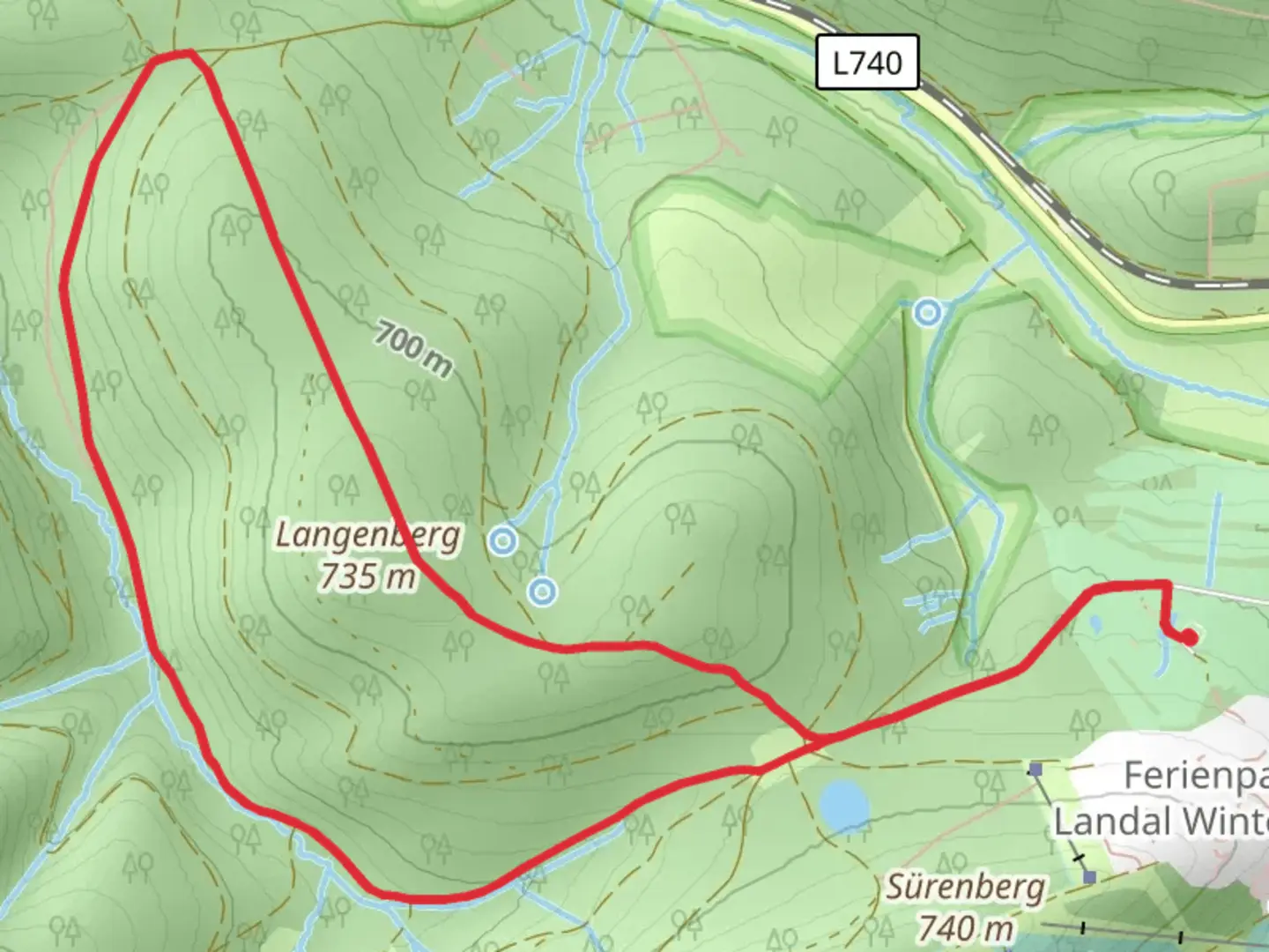An image depicting the trail Langenberg Loop and its surrounding area.