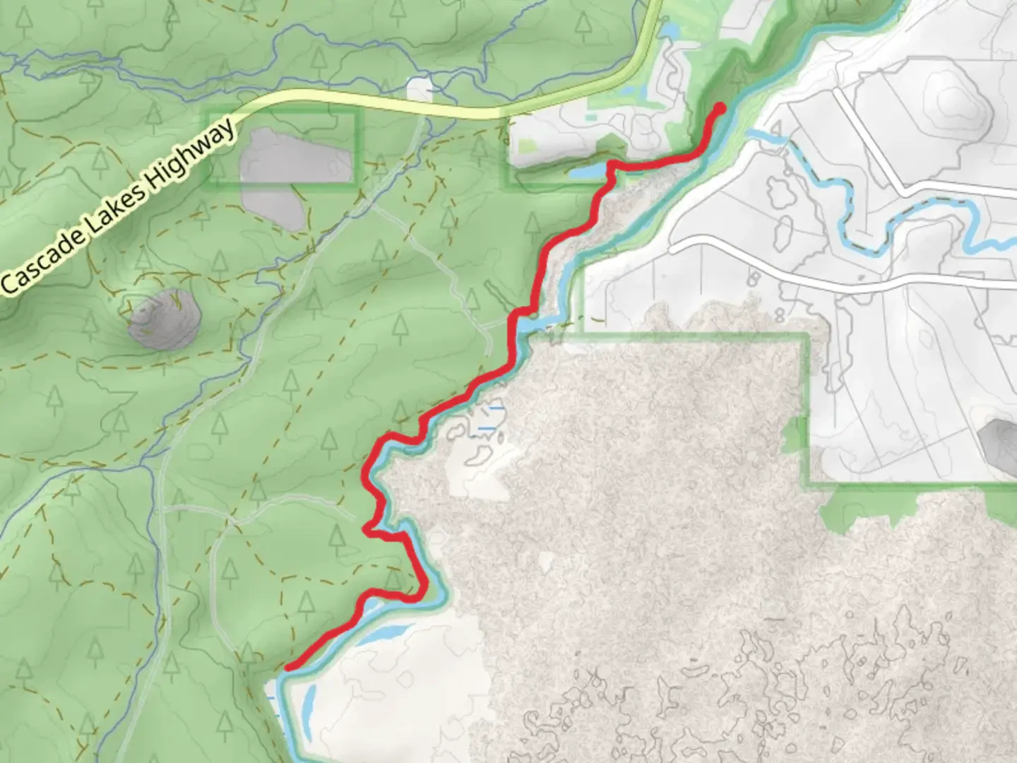 An image depicting the trail Deschutes River Trail Out and Back and its surrounding area.
