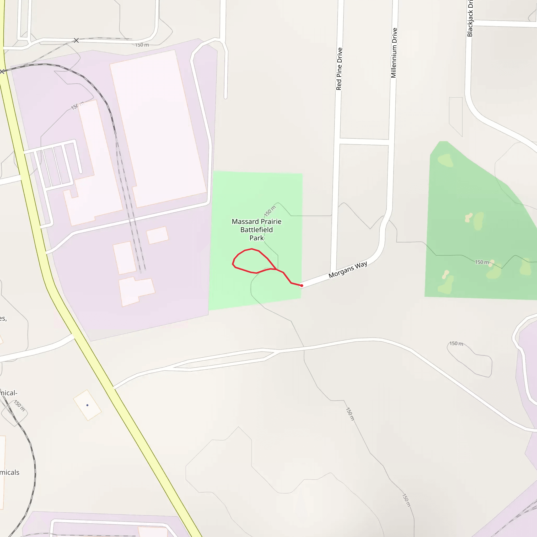 Massard Prairie Battlefield Loop Trail mobile static map