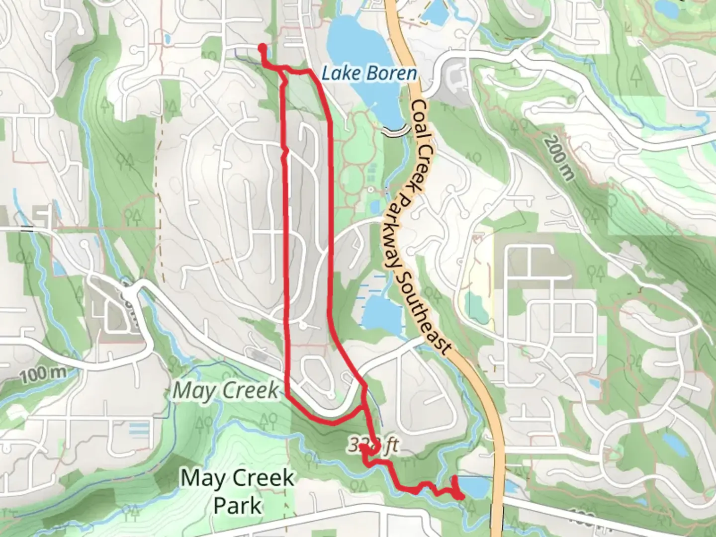 An image depicting the trail Olympus Trail and Waterline Trail and its surrounding area.