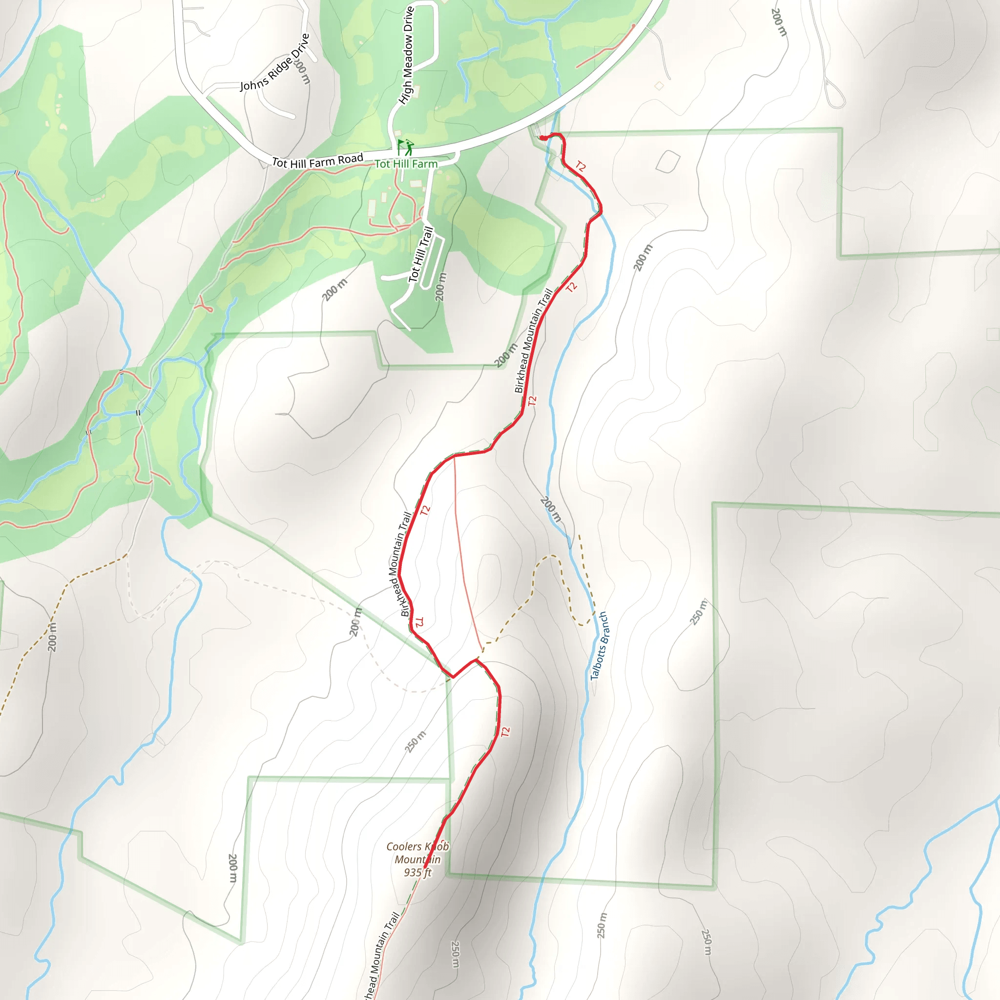 Coolers Knob Mountain via Birkhead Mountain Trail mobile static map